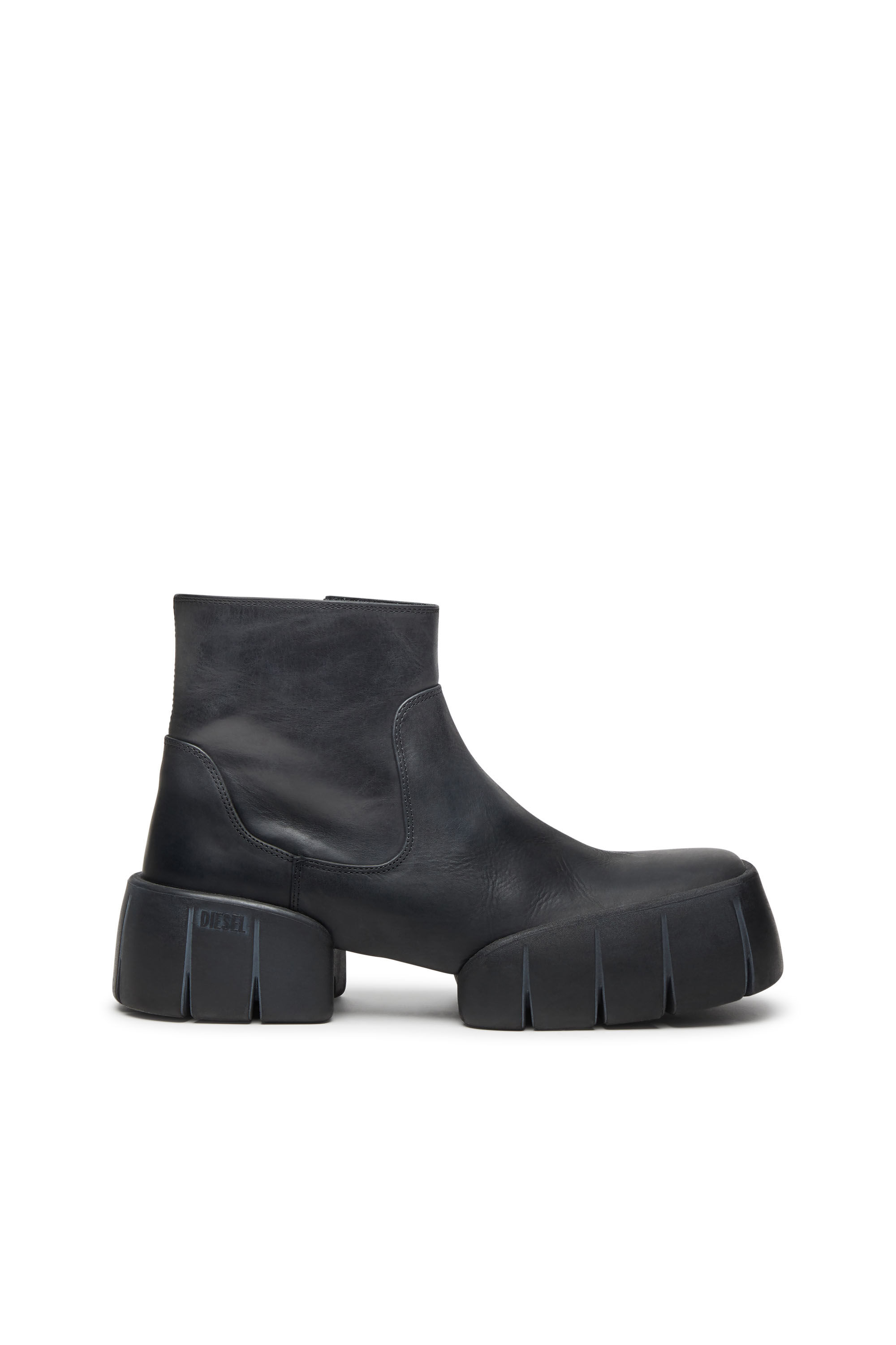 Men's D-Tex-Oiled leather ankle boots with split sole | Black | Diesel