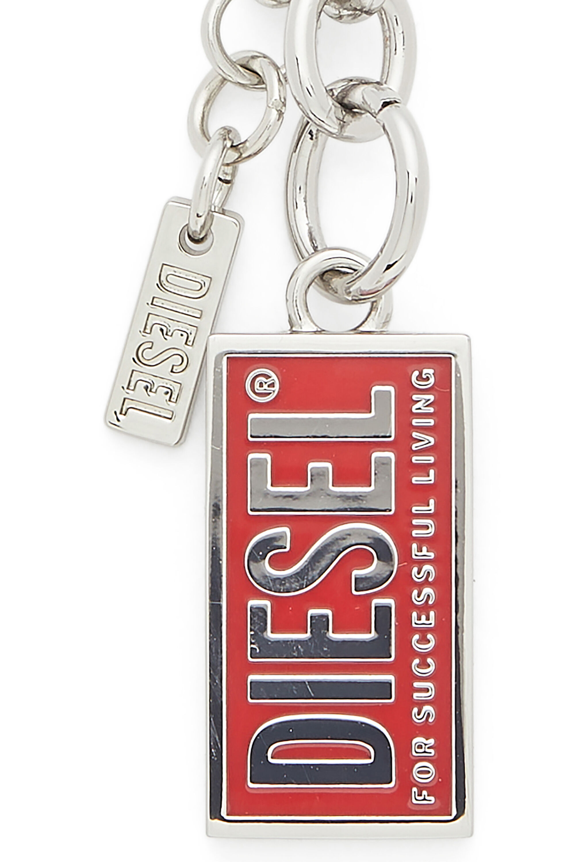 Diesel - CHARM-BISCOTTO, Woman's Metal keyring with Biscotto logo charm in Silver - 3