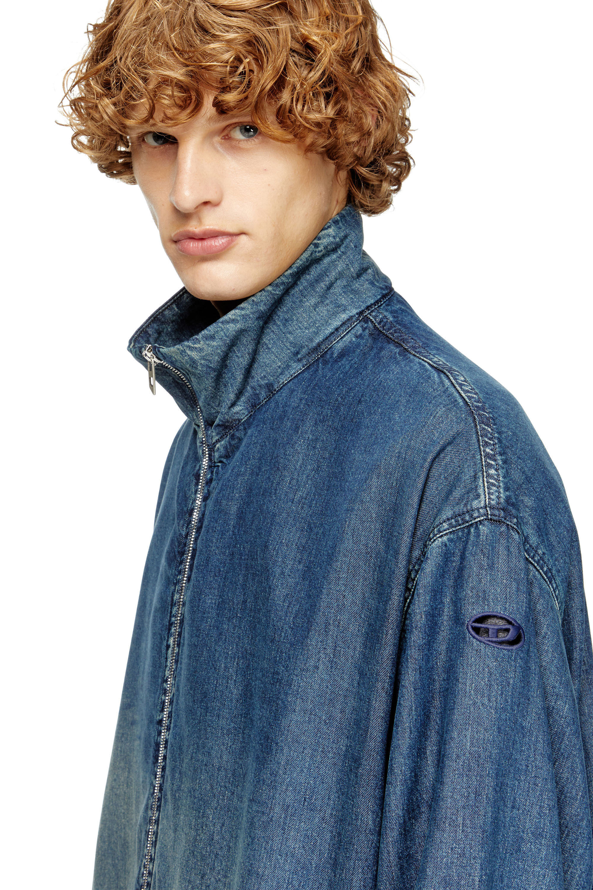 Men's Zipped jacket in fluid denim | Blue | Diesel