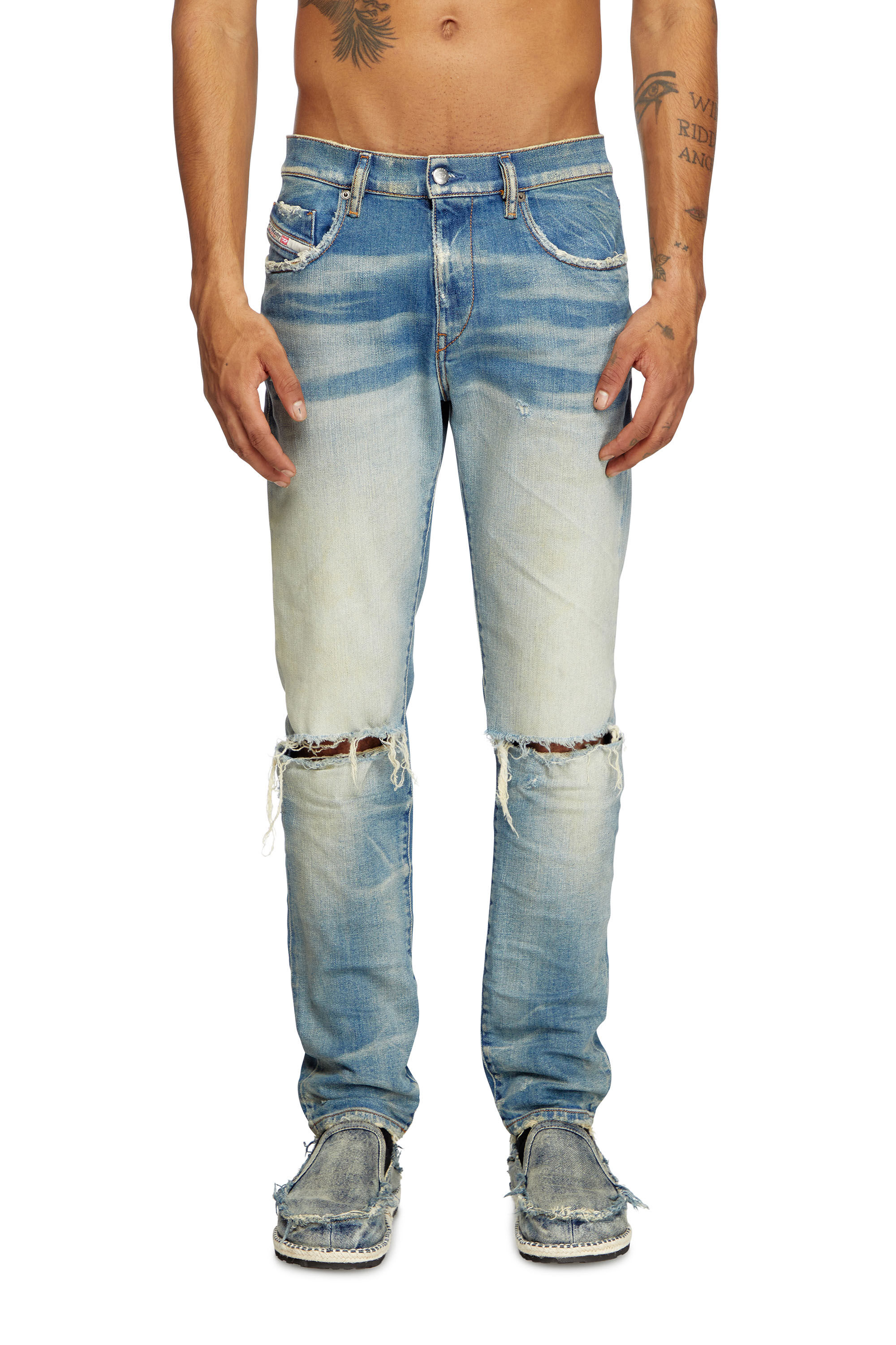 Diesel - Man's Slim Jeans 2019 D-Strukt 09L28, Medium blue - 3