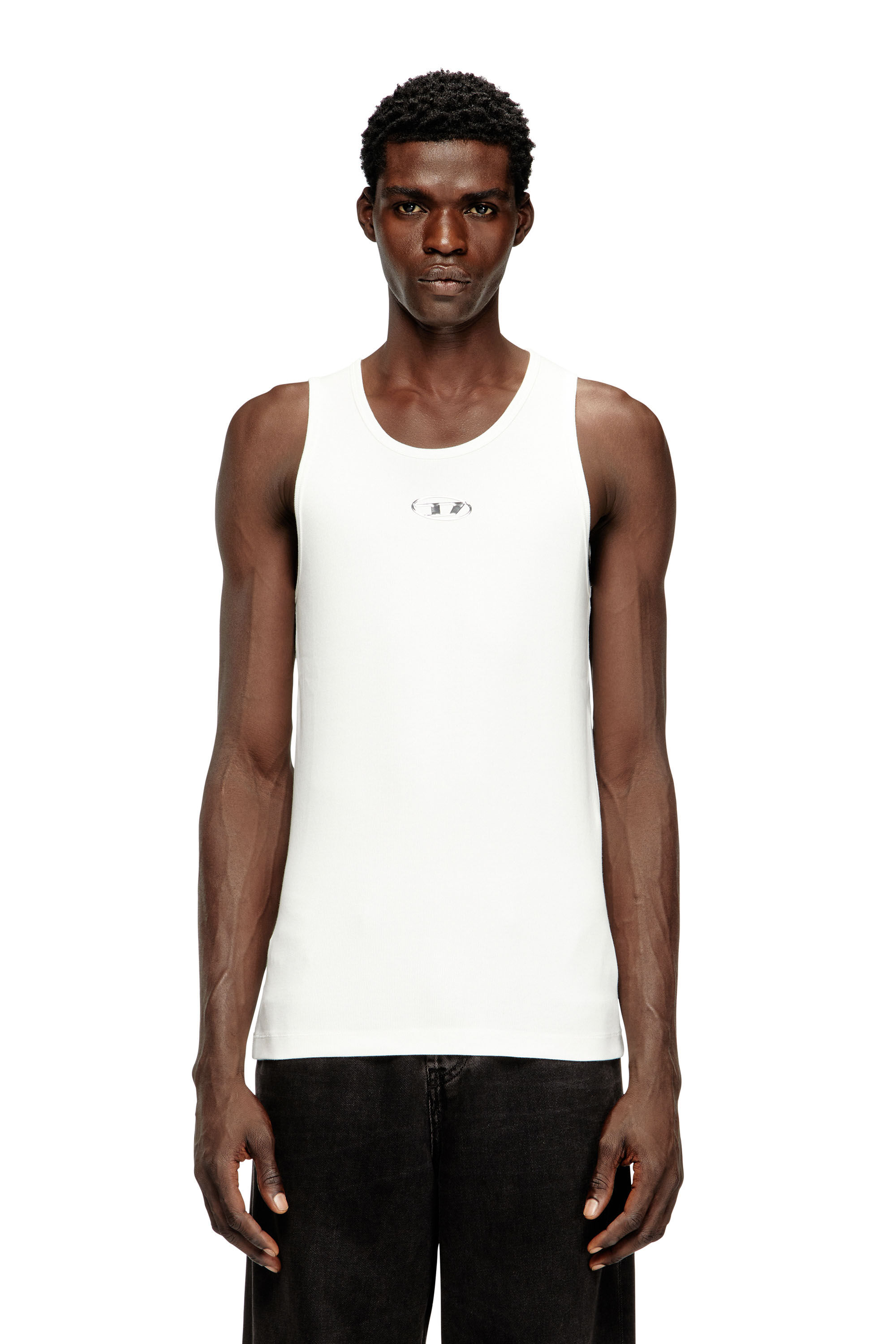 Men's Cotton tank top with logo | White | Diesel