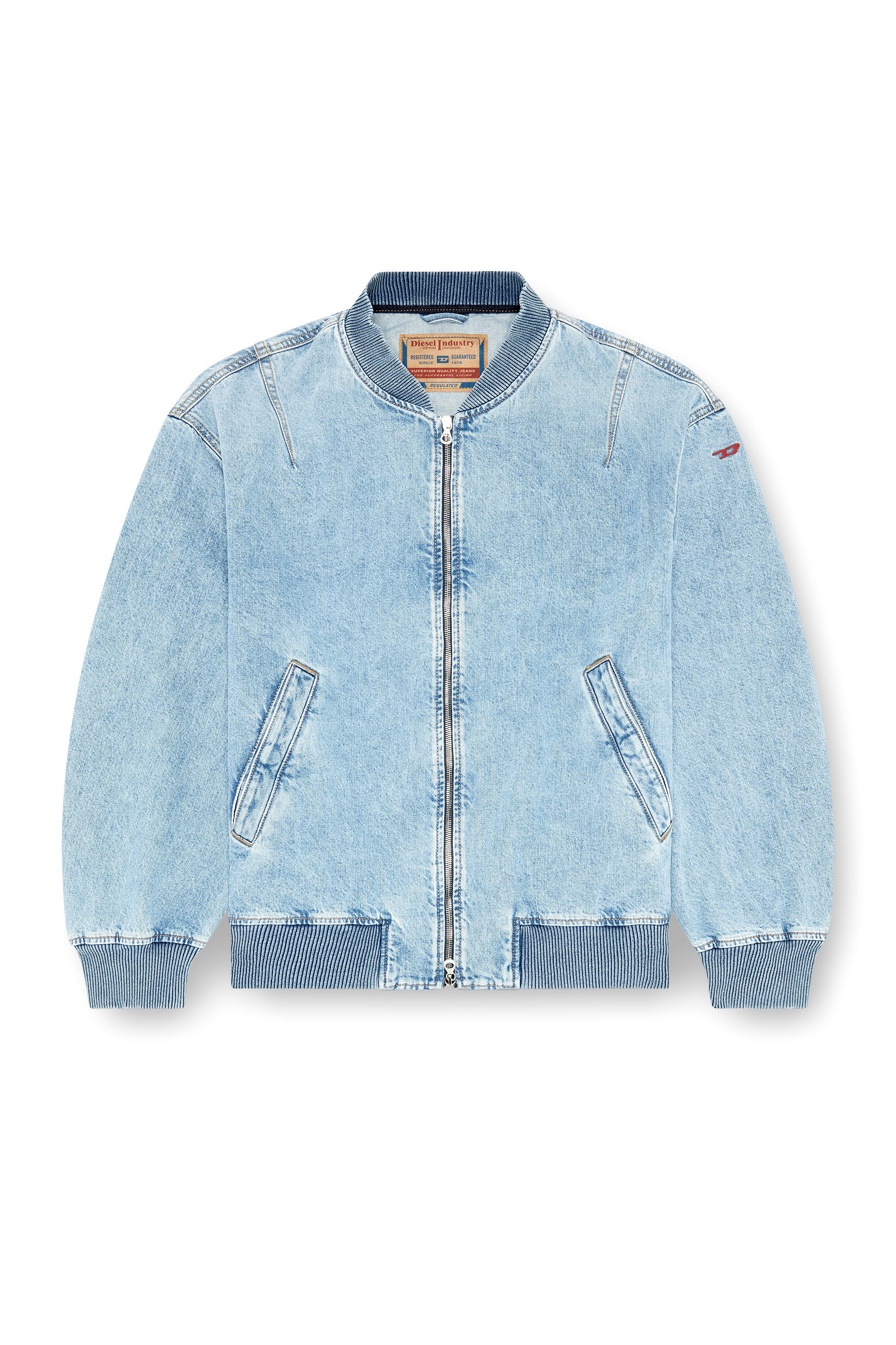 Diesel - D-VINZ, Man's Bomber jacket in denim in Light Blue - 2