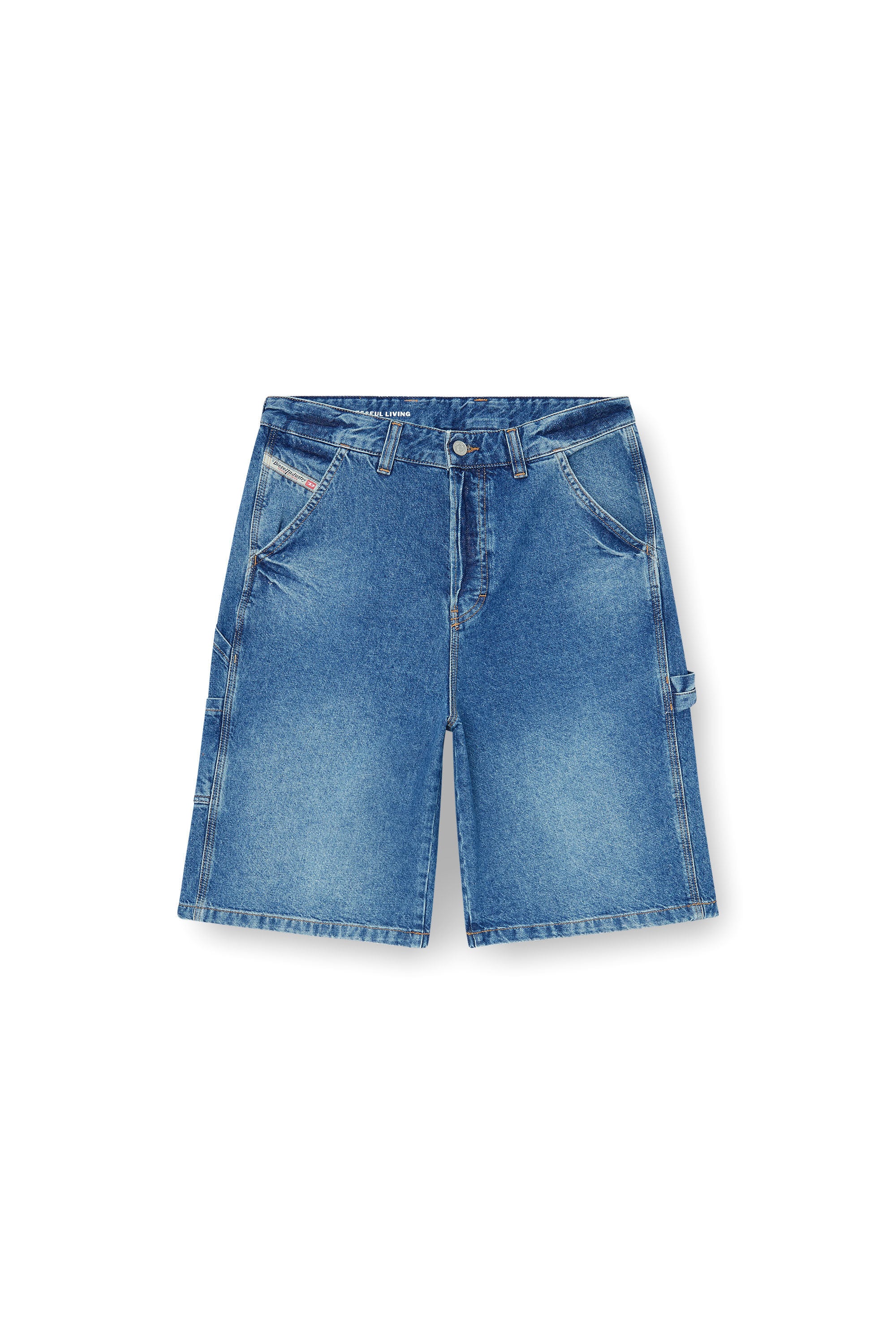 Men's Utility-style denim shorts | Blue | Diesel HU