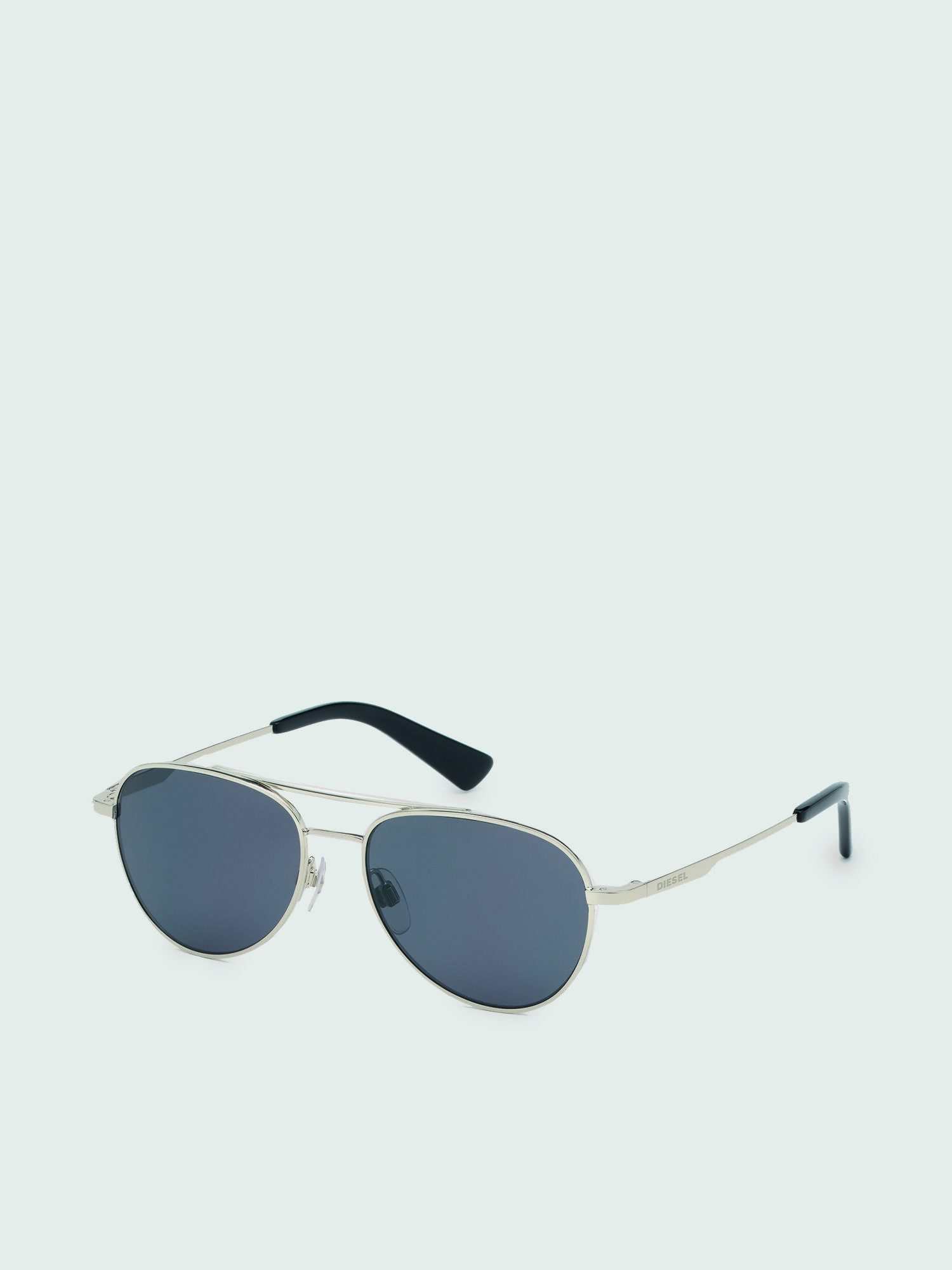 Diesel - DL0291, Unisex's Metal pilot-style sunglasses in Silver/Black - 2
