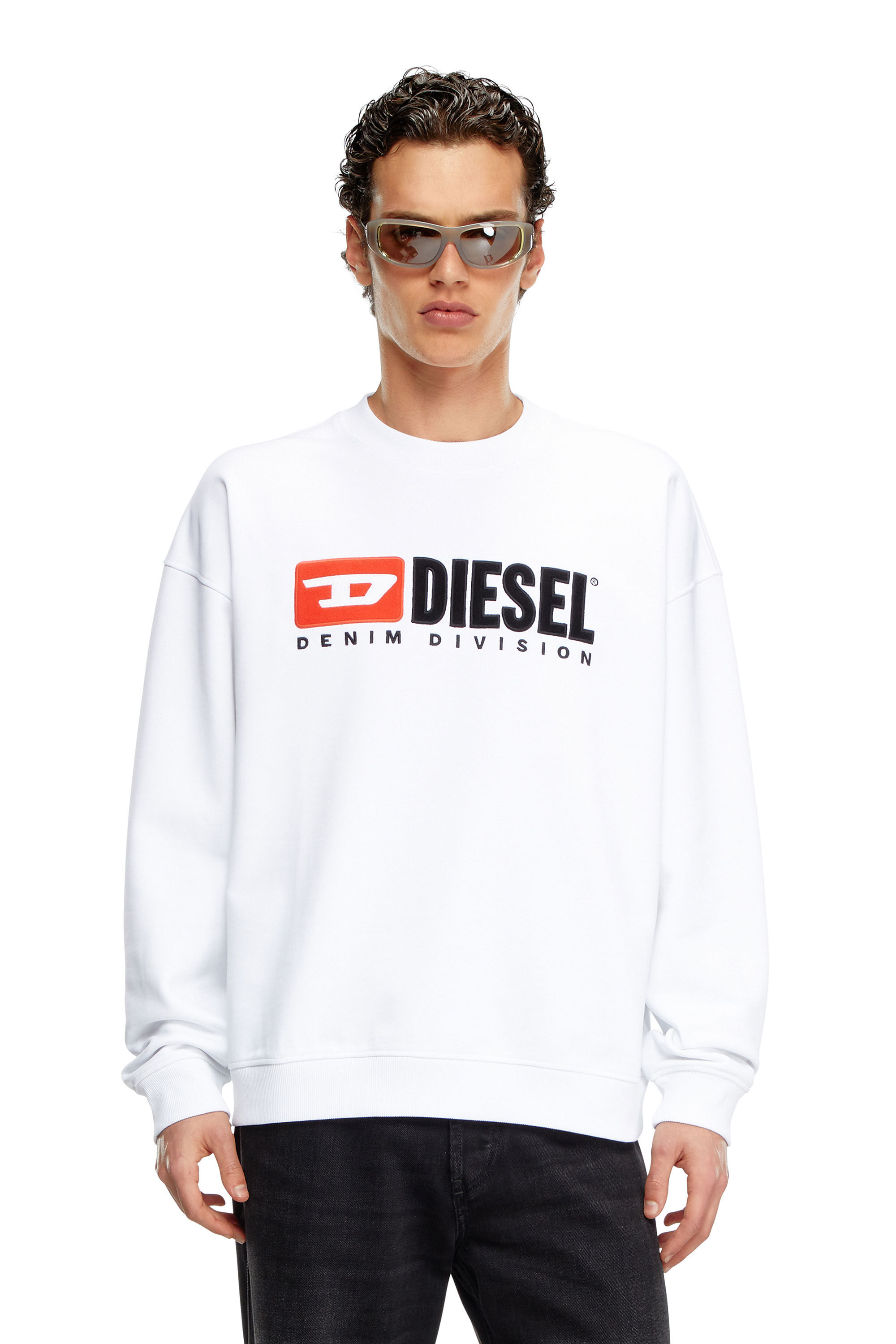 Diesel - S-BOXT-DIV, Man Sweatshirt with Denim Division logo in White - Image 3