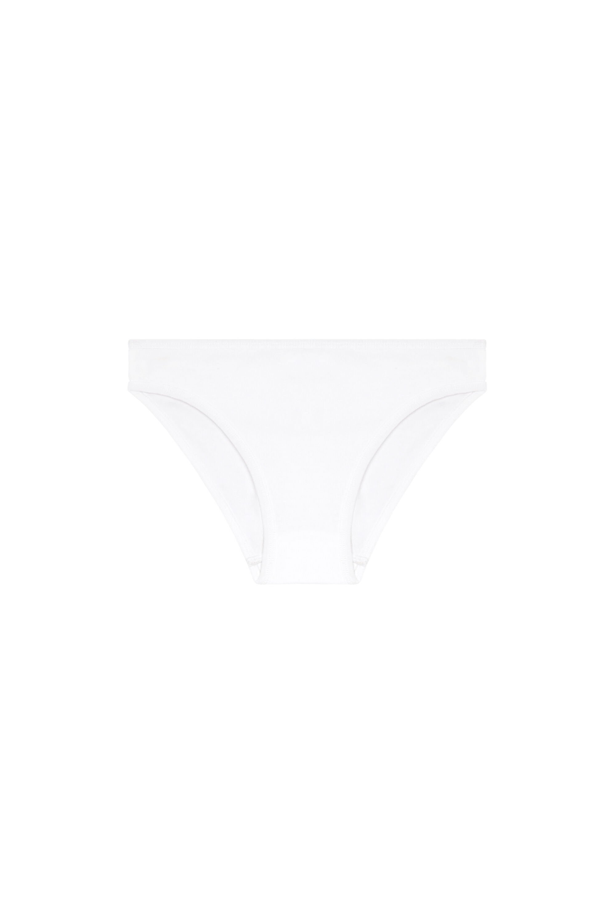 Diesel - UFPN-D-OVAL-HIGH-WAISTED-BRIEF, Woman Ribbed briefs with Oval D plaque in White - Image 2