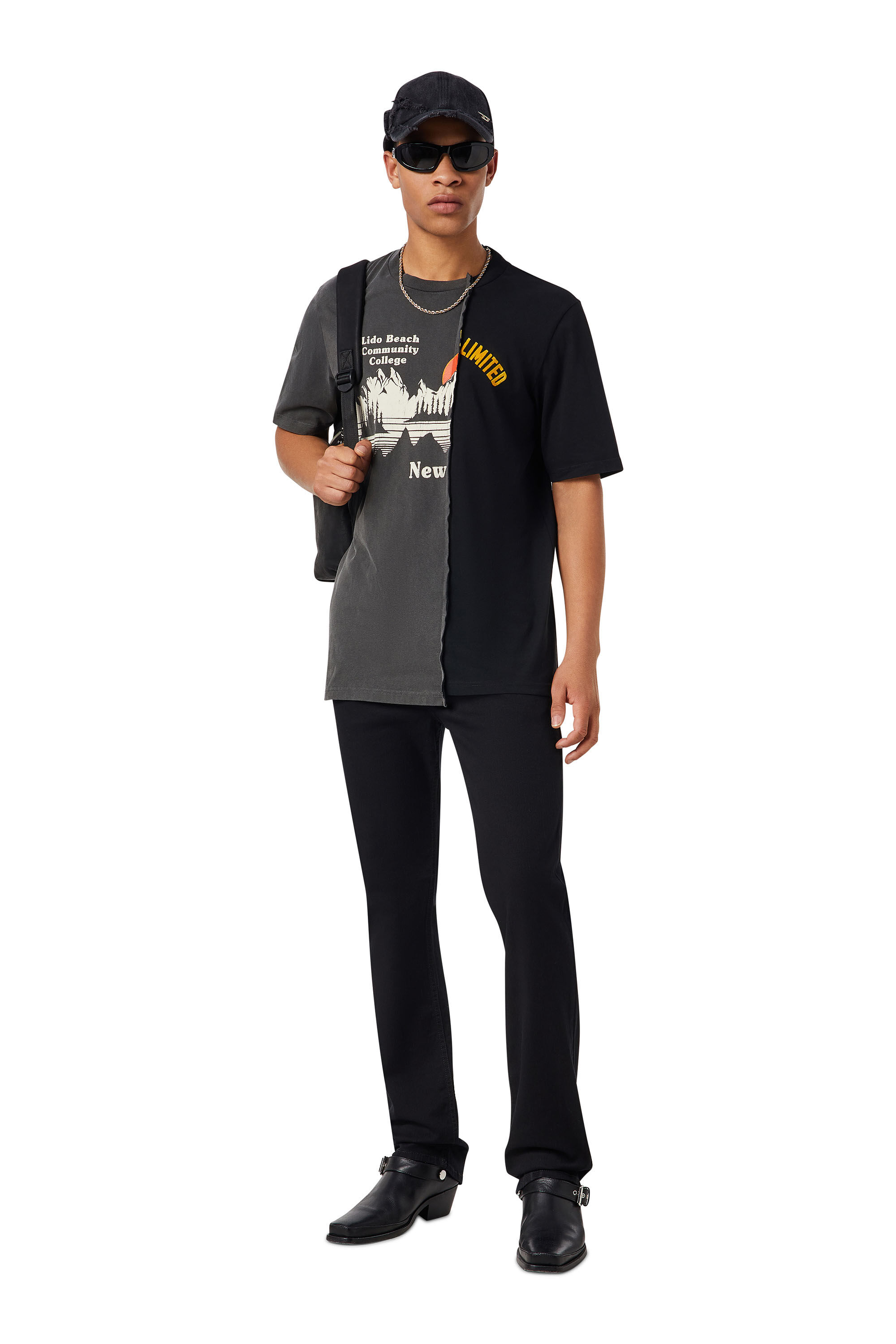 Diesel - 2021 D-Vocs 069YP Bootcut Jeans, Black/Dark grey - Image 1