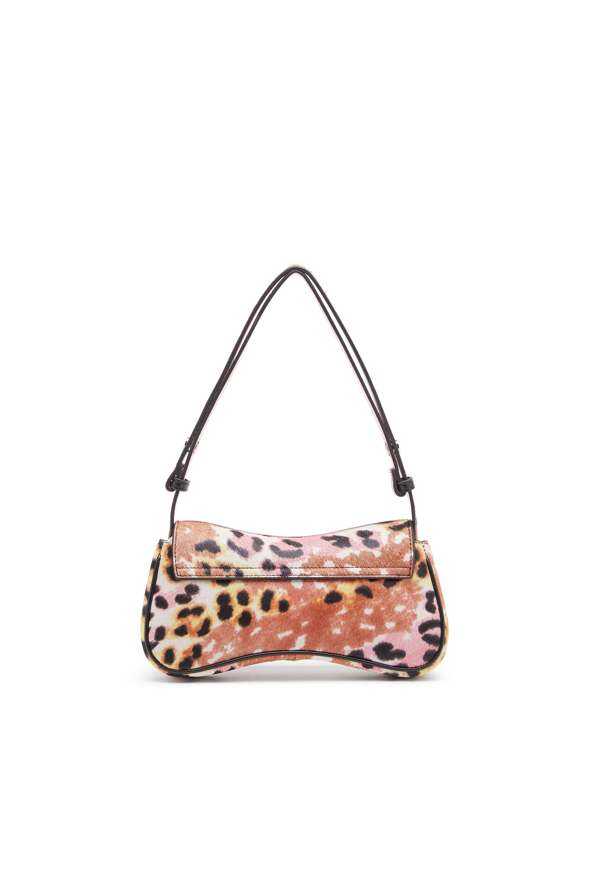 Women s Play Clutch in leopard print calf hair Brown Diesel