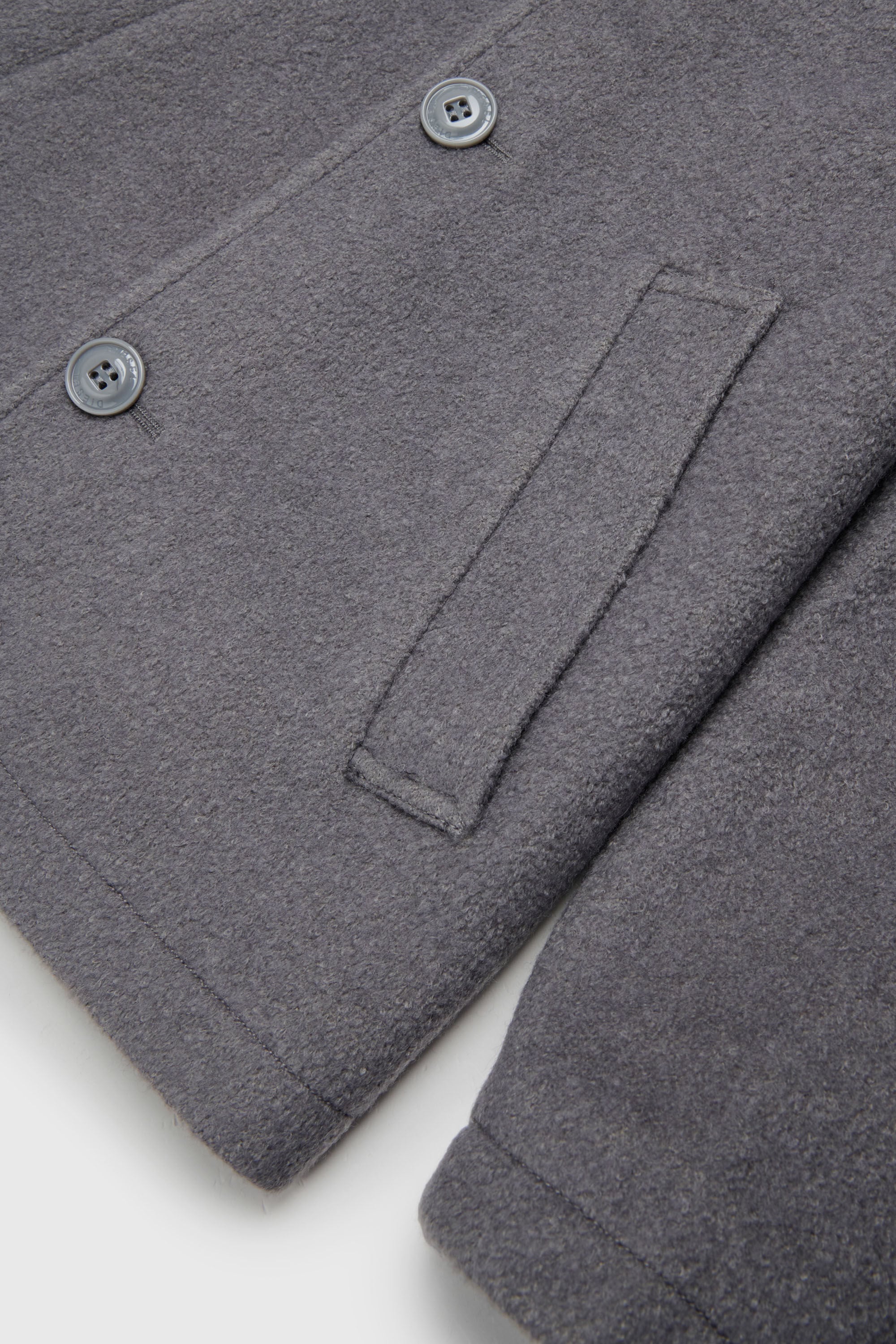 Diesel - JASTONEOUT, Man's Wool-blend coat with detachable hood in Dark grey - 4