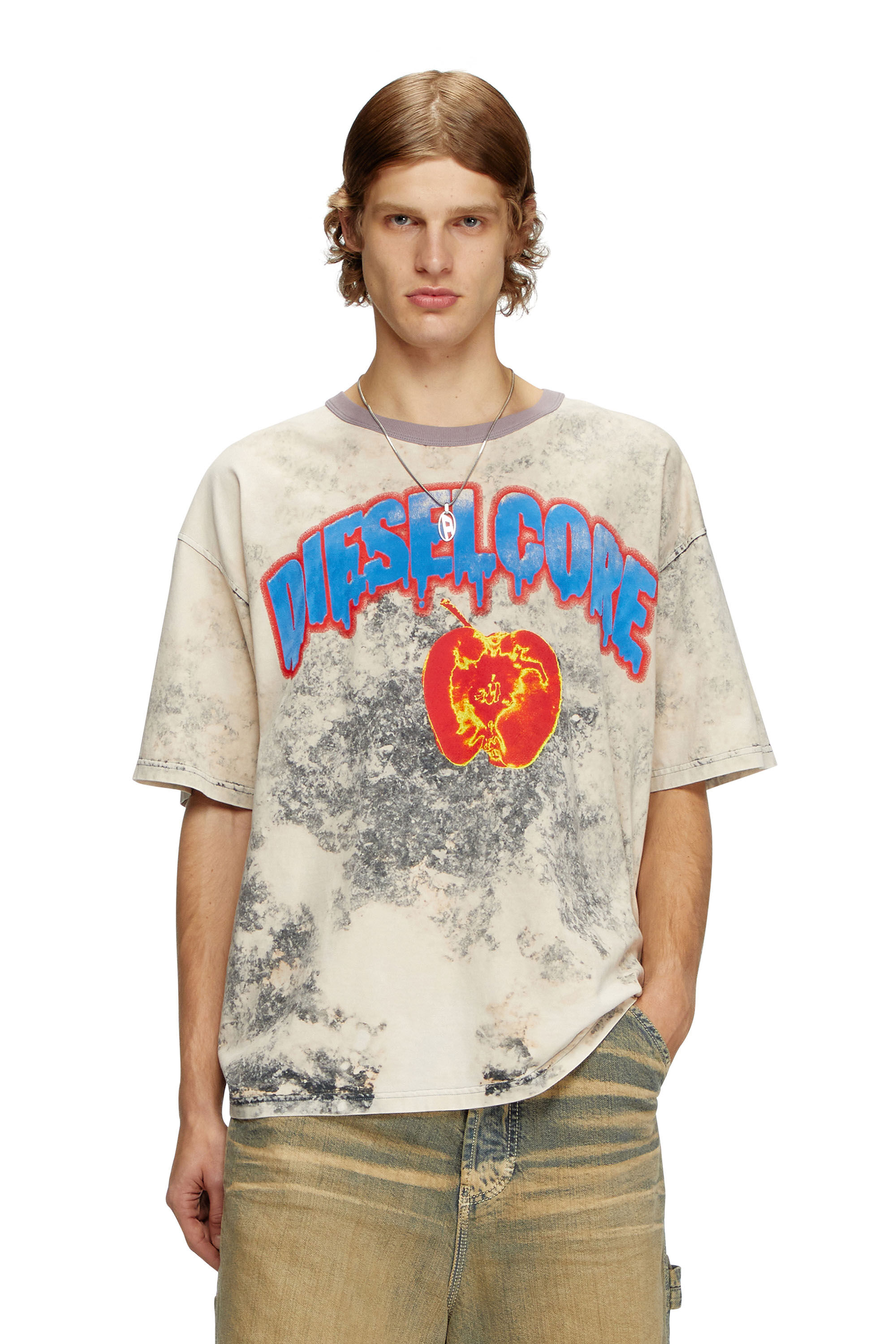 Diesel - T-BOXT-R9, Man's T-shirt with Diesel Core logo in Grey - 3