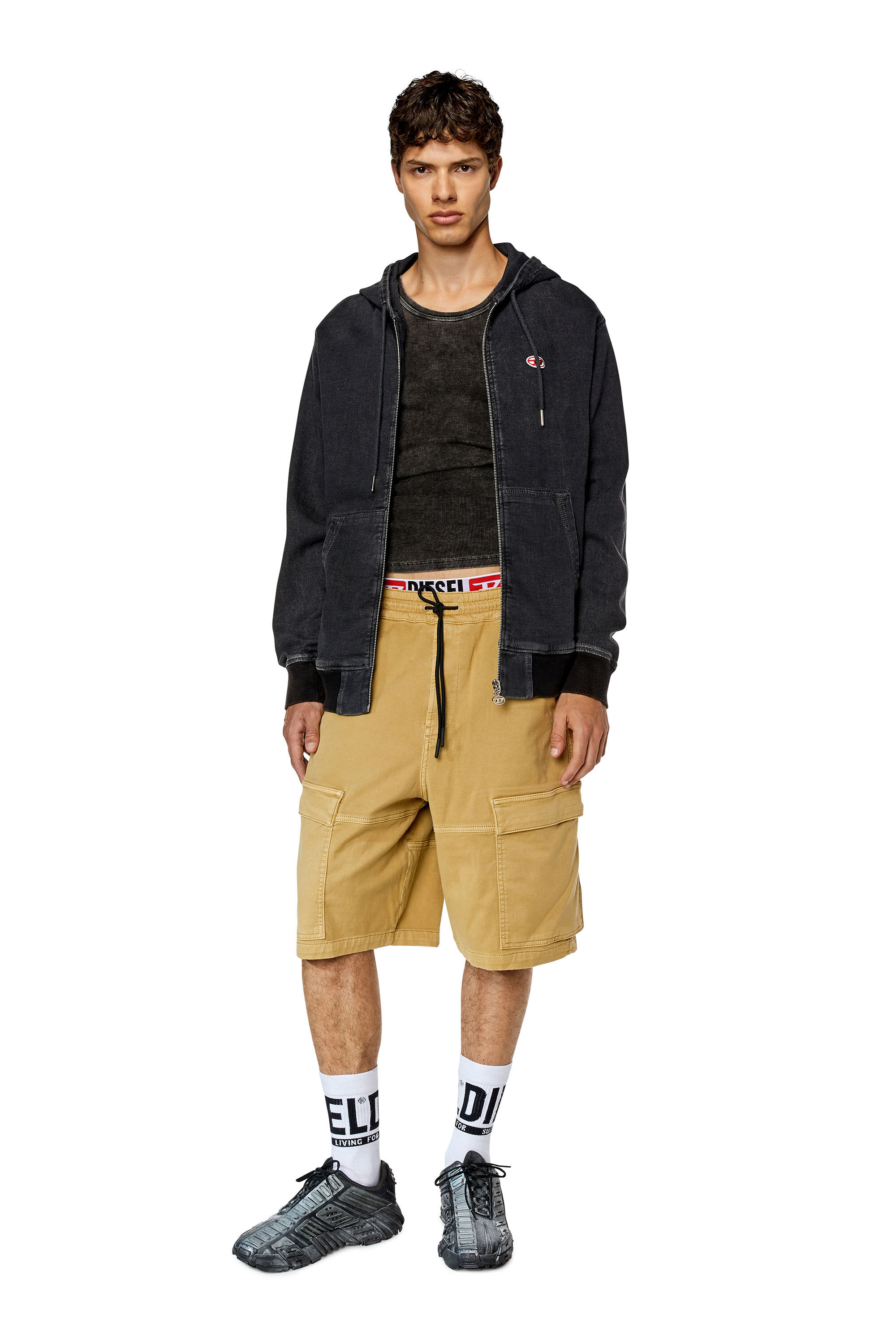 Diesel - D-KROOLEY-CARGO-SHORT JOGG, Beige - Image 1