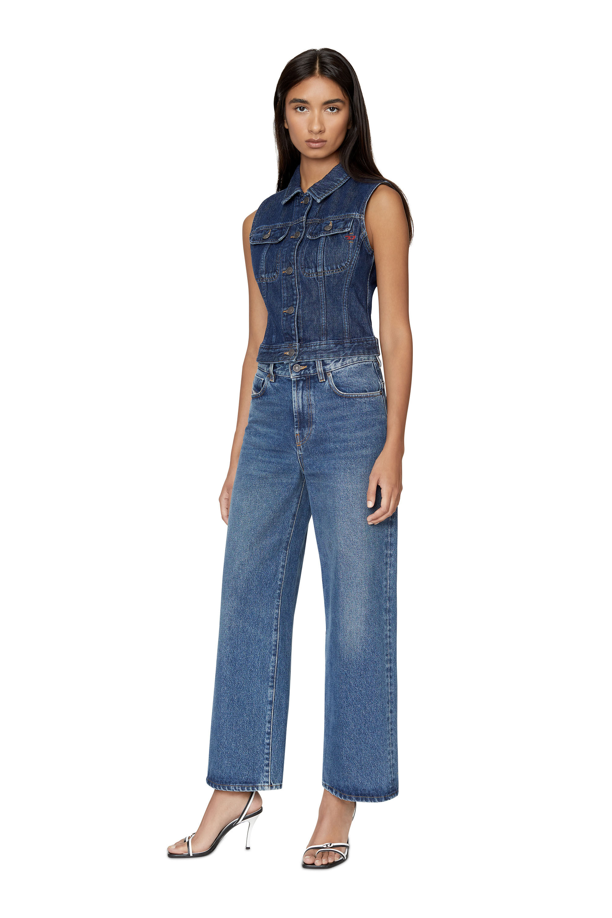 Diesel - 2000 WIDEE 007E5 Bootcut and Flare Jeans, Medium blue - Image 1