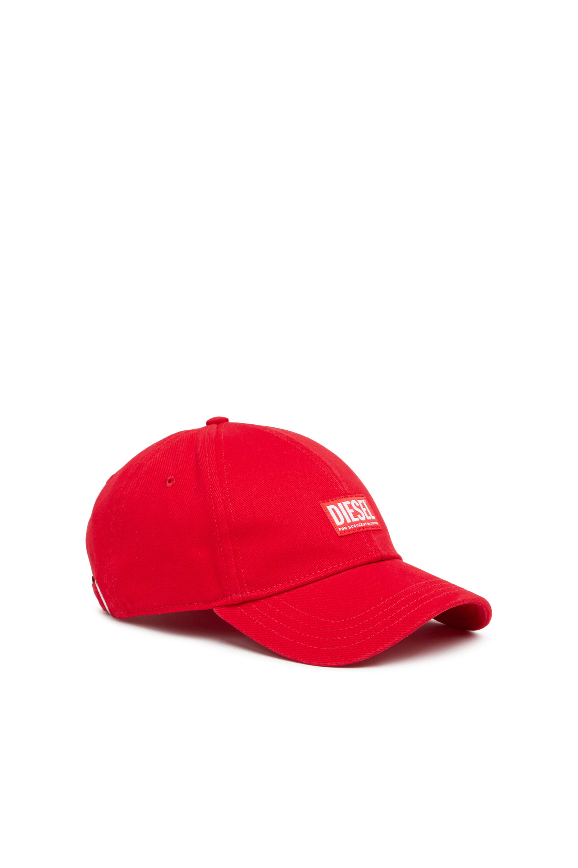 Diesel - CORRY-JACQ-WASH, Man Baseball cap with logo patch in Red - Image 1