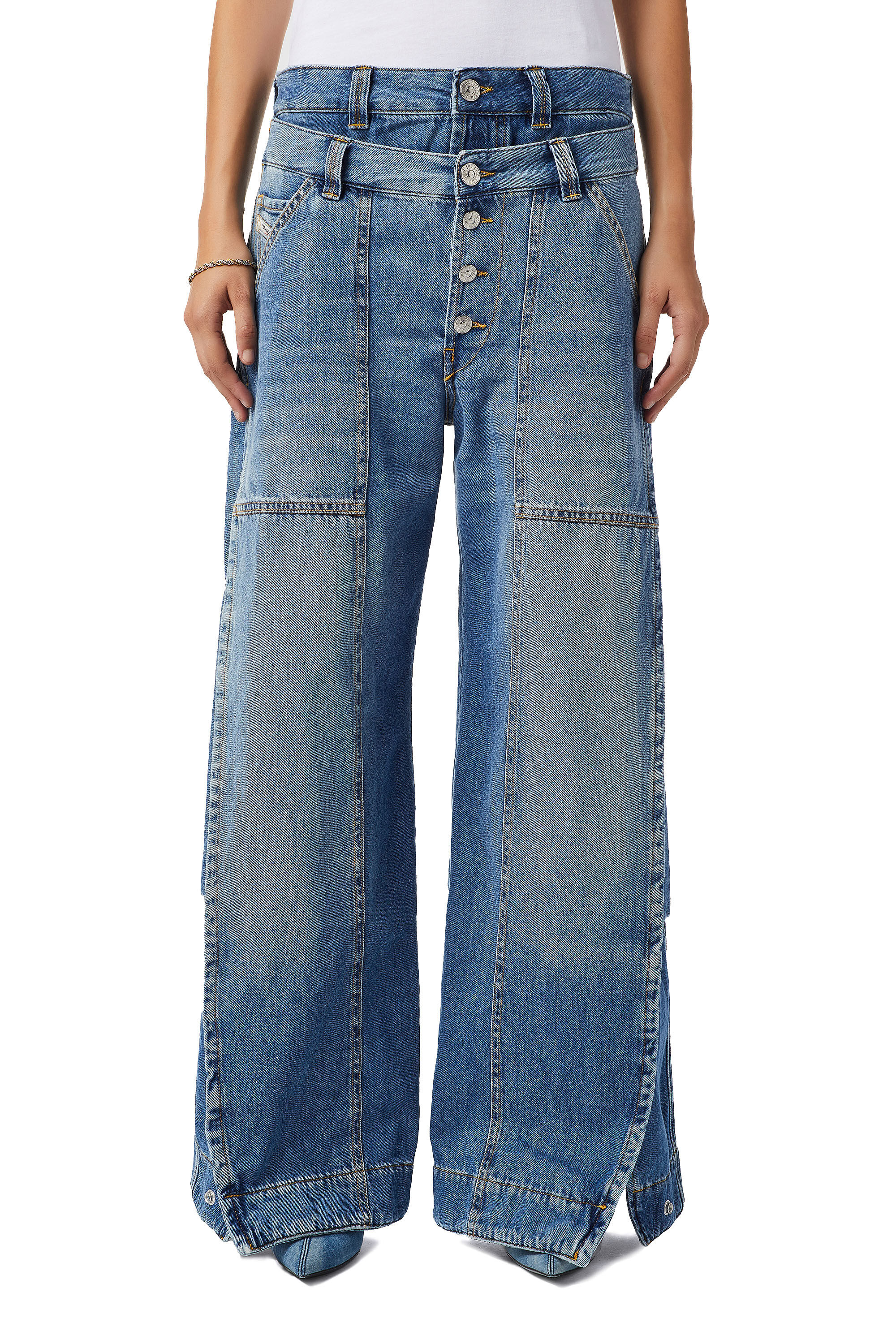 Diesel - D-Laly 0AFAM Bootcut and Flare Jeans, Medium blue - Image 3