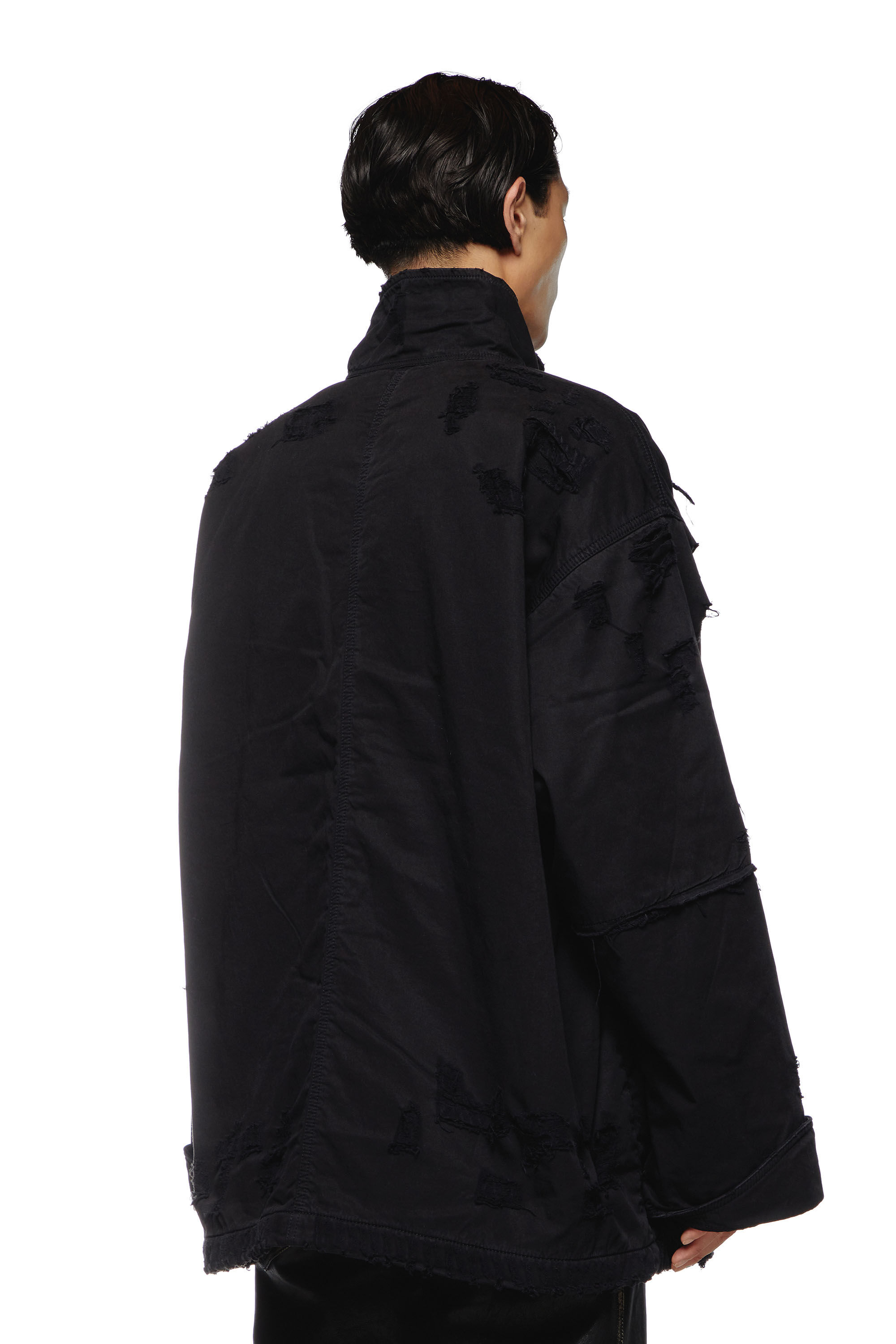 Men's Utility jacket in ripped dobby | Black | Diesel