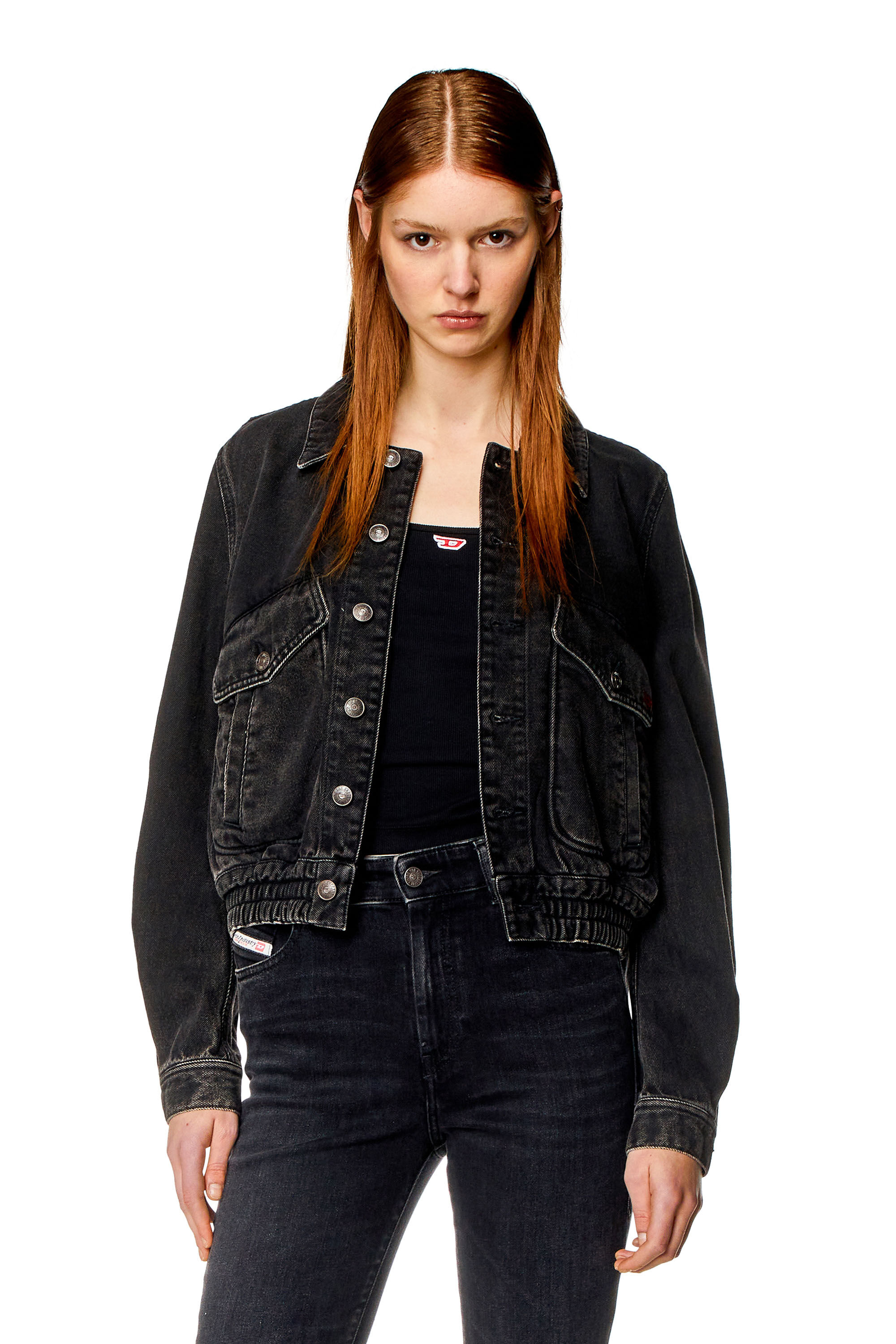 Diesel - DE-TRACY BOMBER JACKET, Black/Dark grey - Image 3