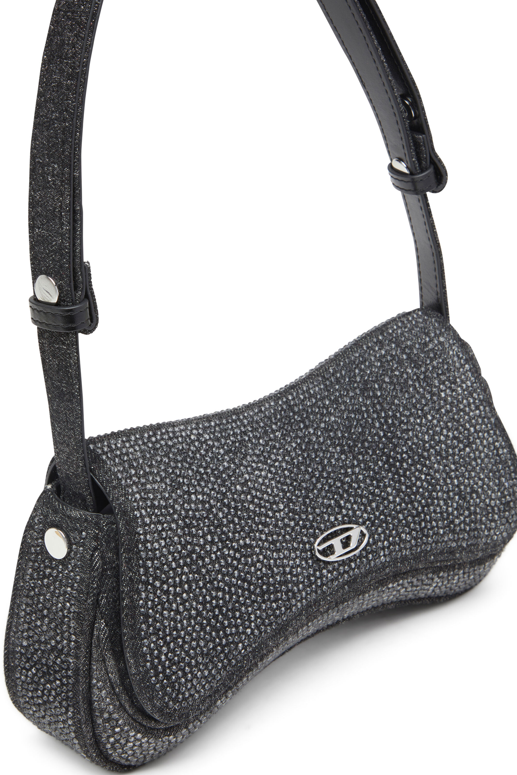 diesel ハンドバック　Play Clutch Women's Play-Semi gloss leather shoulder bag | Black | Diesel