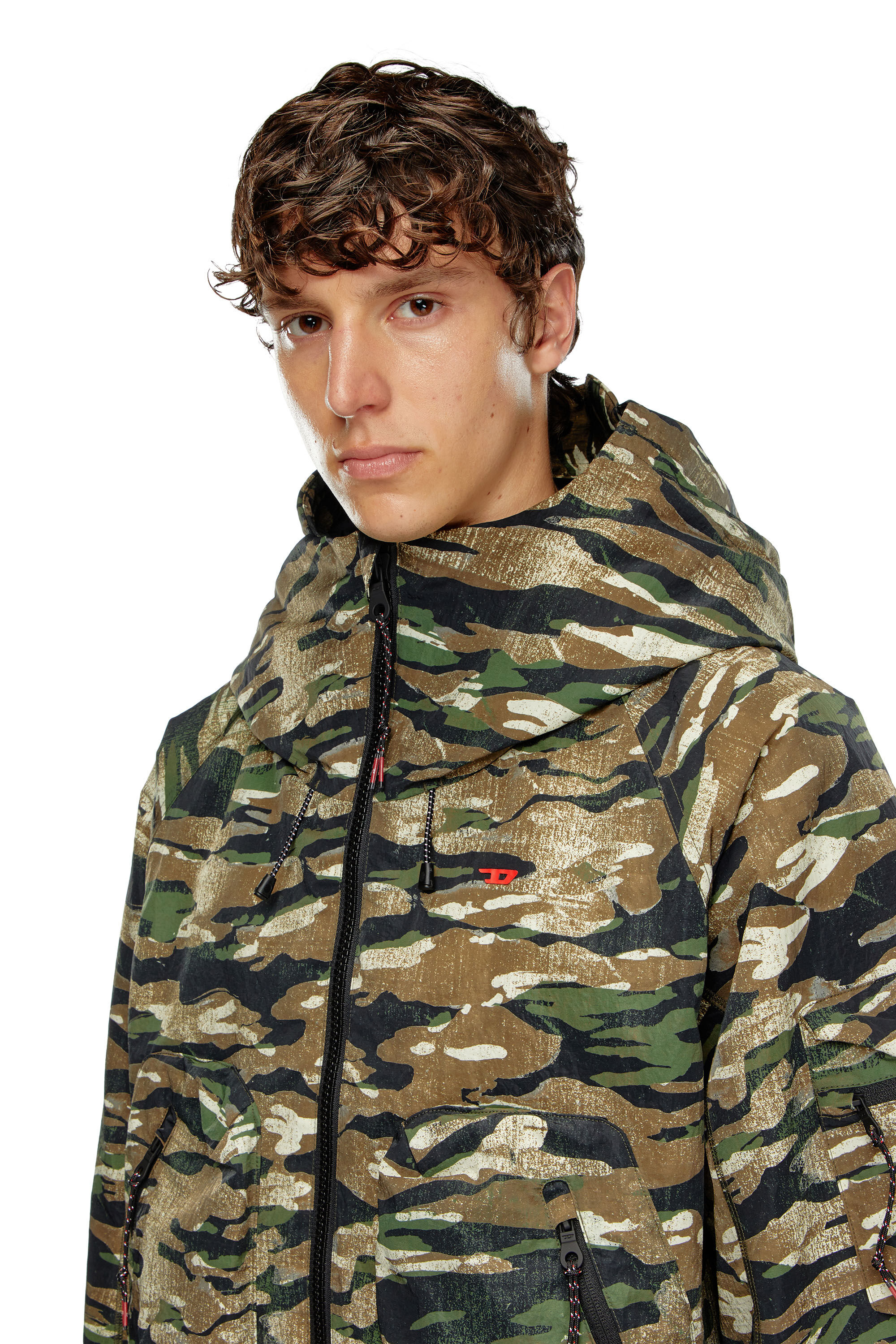 Men s Camouflage hooded jacket Multicolor Diesel