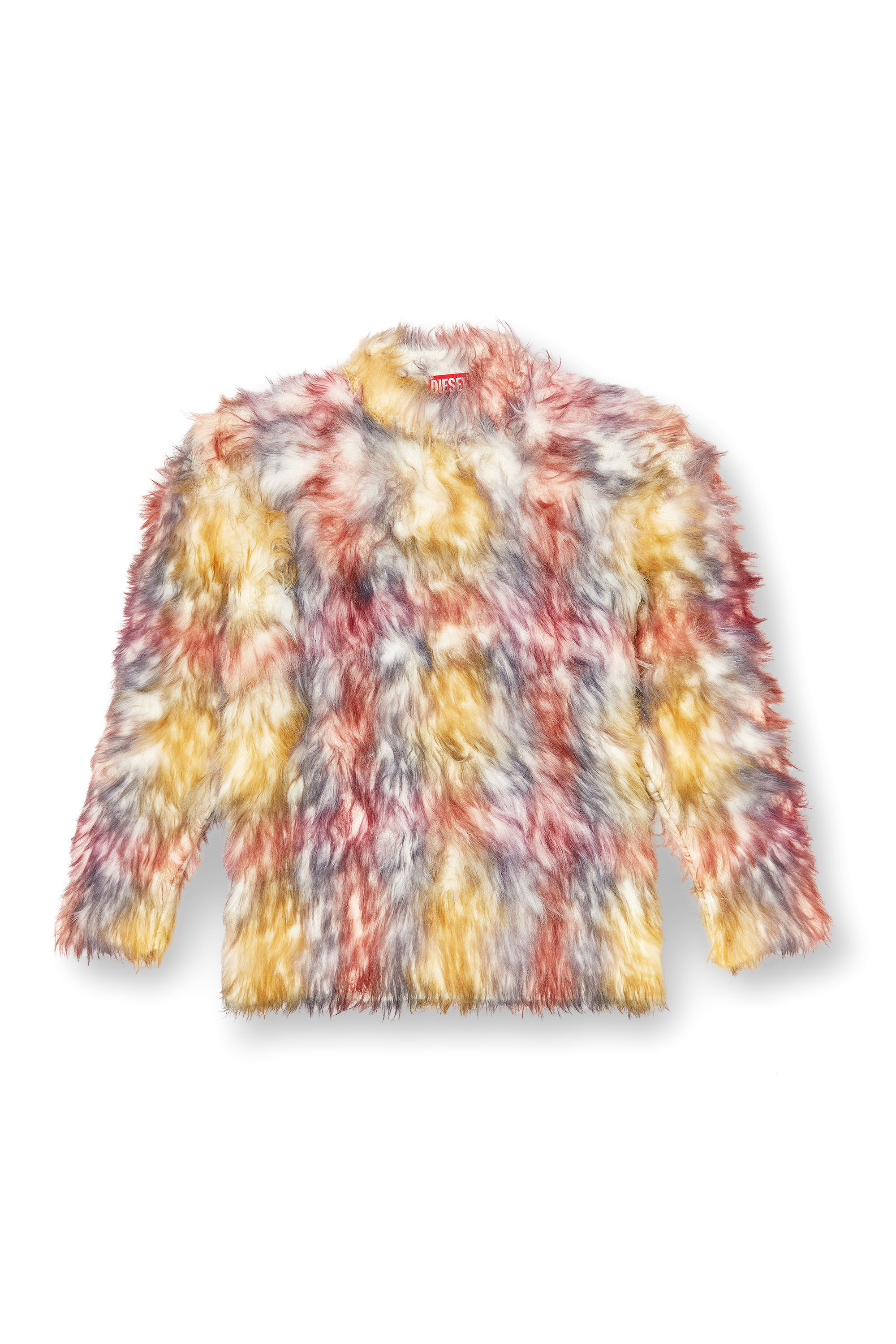Women's Fluffy jumper with check print | Multicolor | Diesel