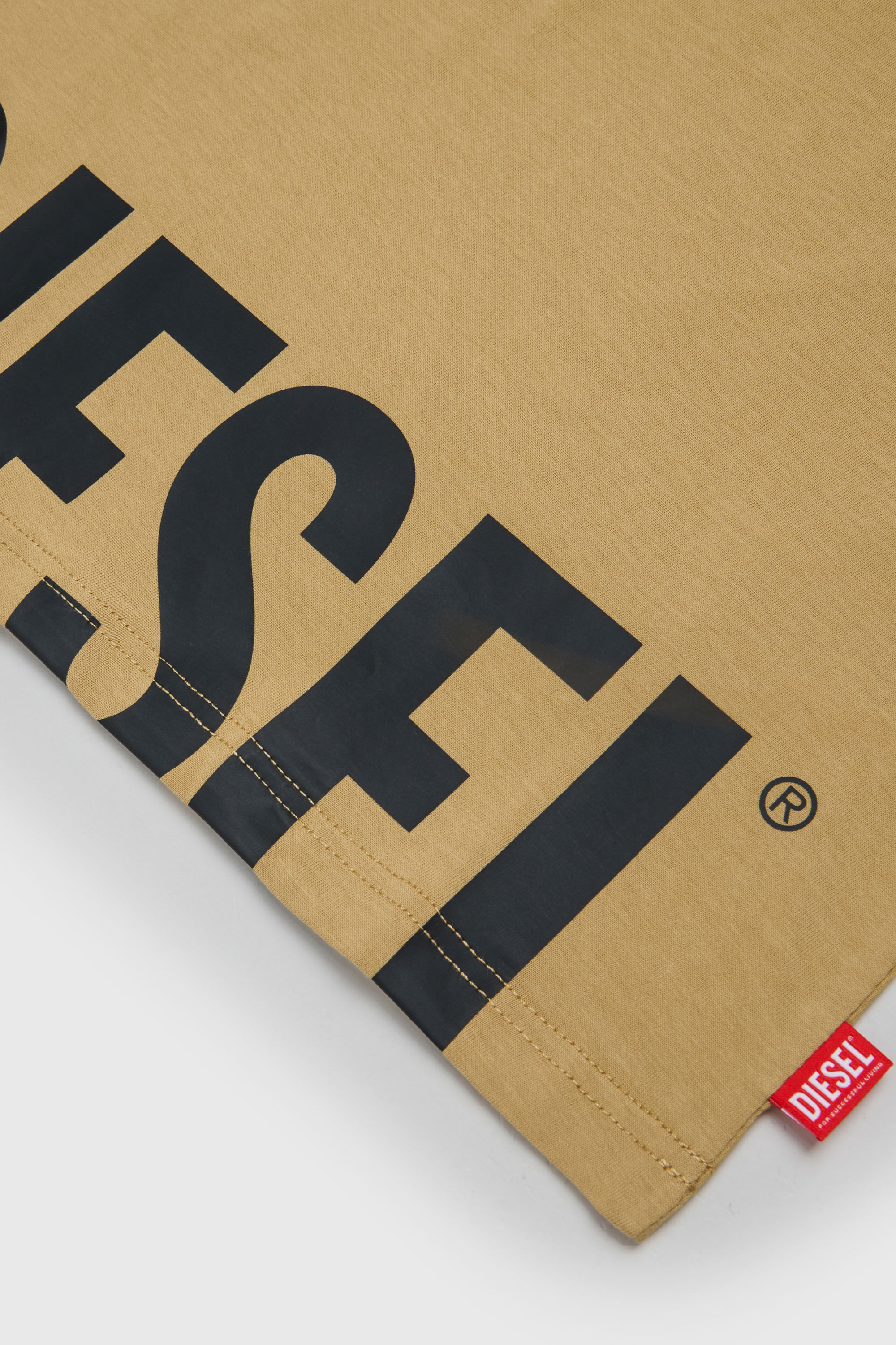 Diesel - TPRES, Man's T-shirt with cut-off logo in Brown - 4