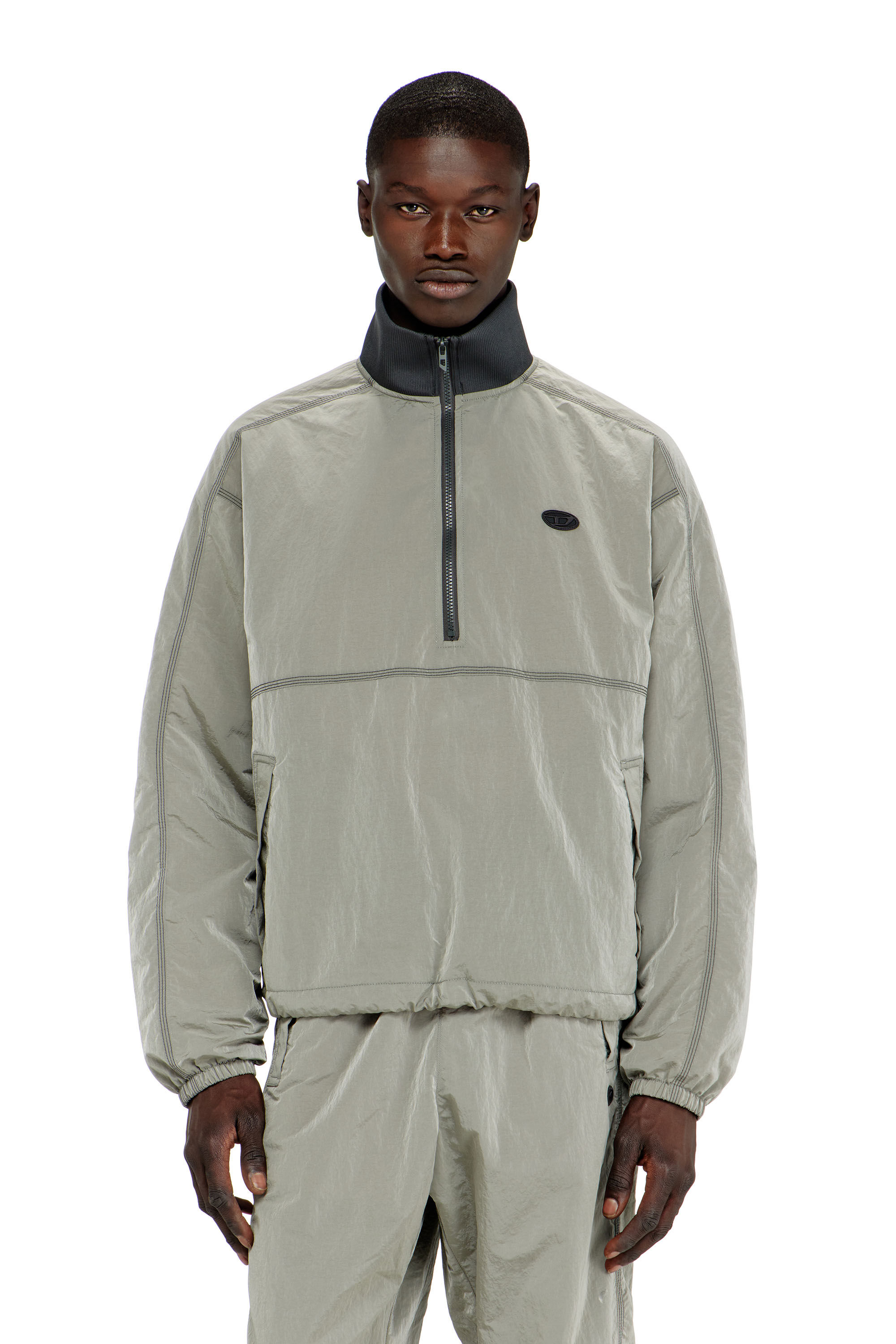 Men's Nylon jacket with crinkle effect | Grey | Diesel