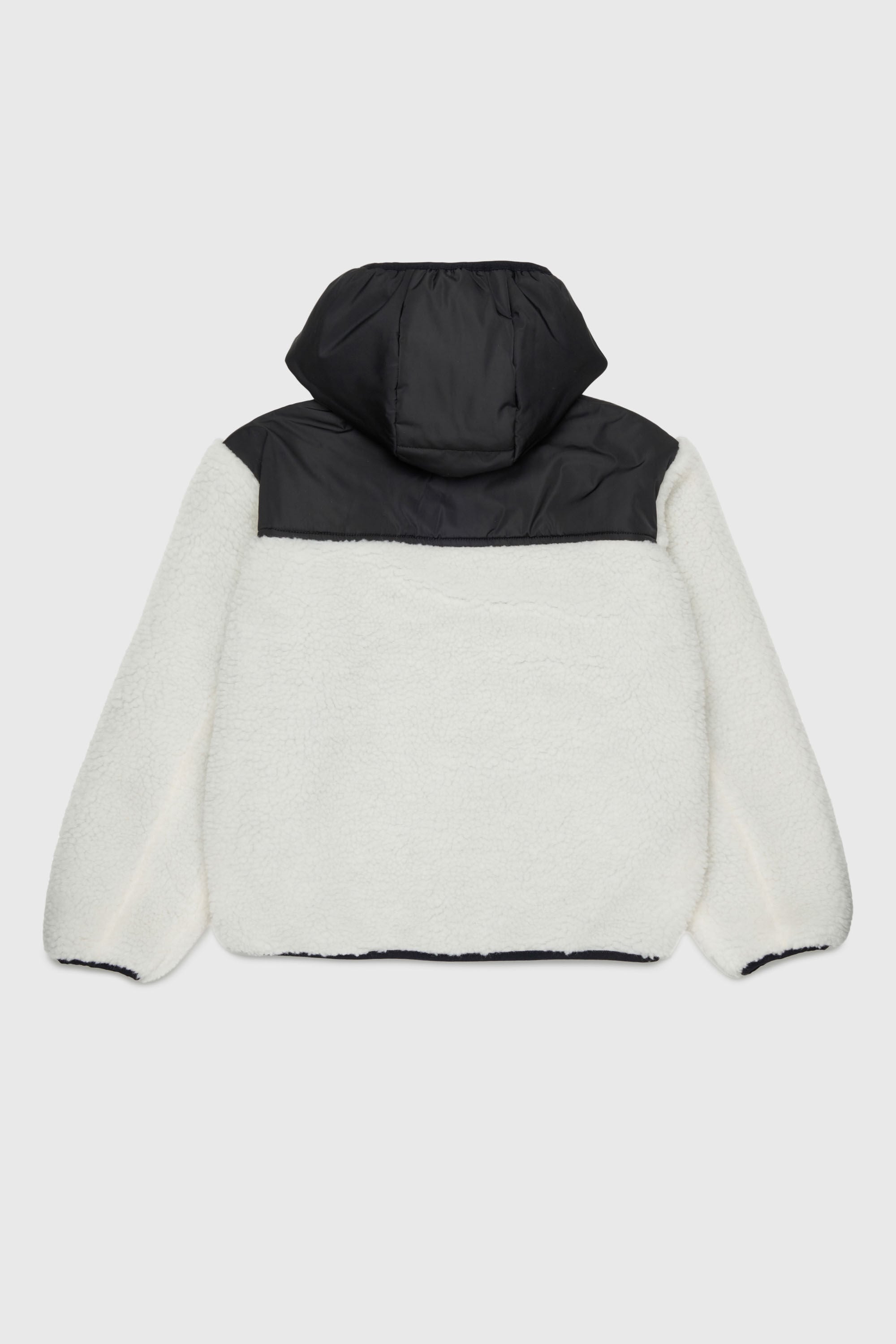 Diesel - JSHEAR, Man's Hooded jacket in nylon and teddy fleece in White - 2