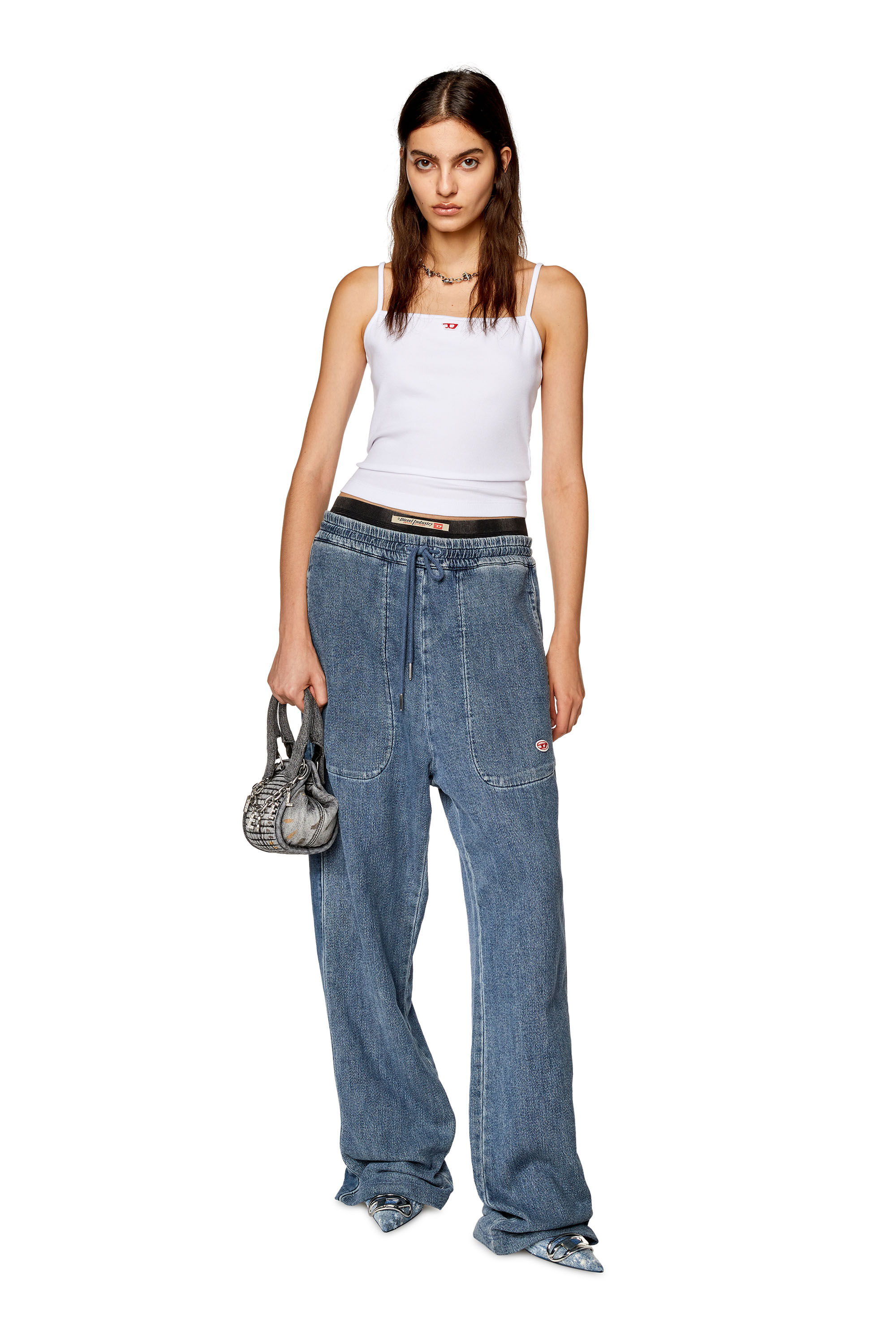 人気ブランド新作豊富 D embroidered with top Cami Woman: T-HOP-D patch Diesel | トップス