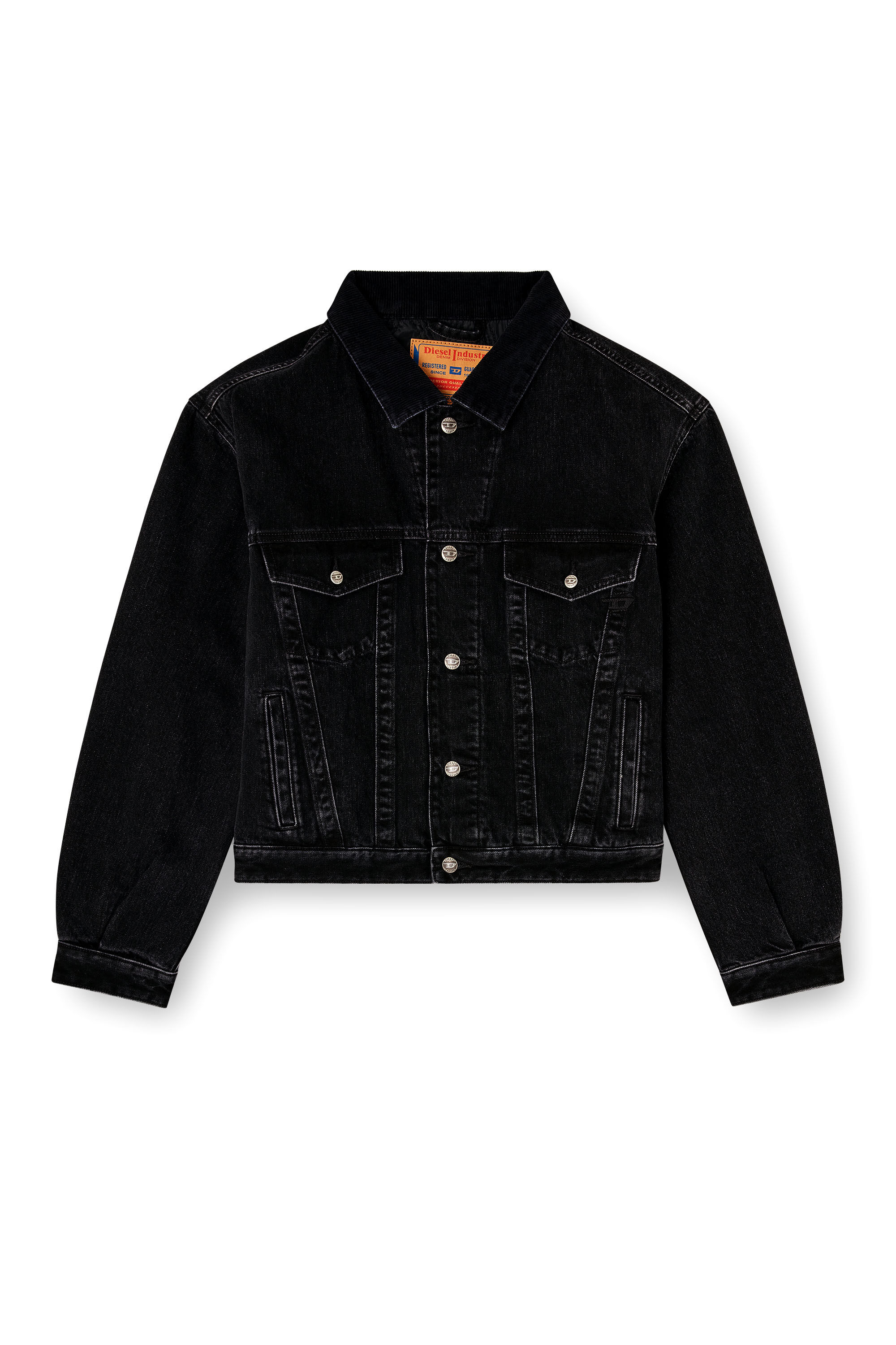 Women's Padded trucker jacket in denim | Black | Diesel