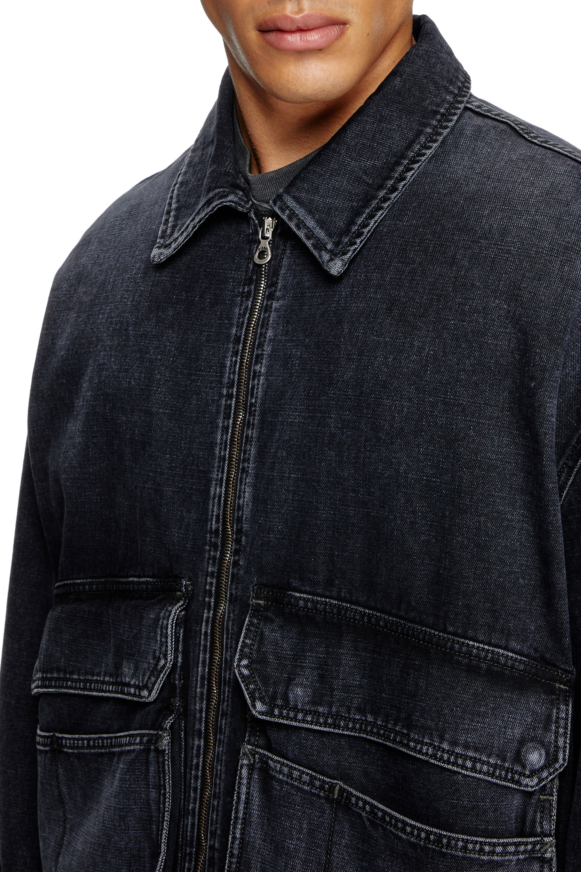 Women's Jacket in batavia-weave denim | Black | Diesel