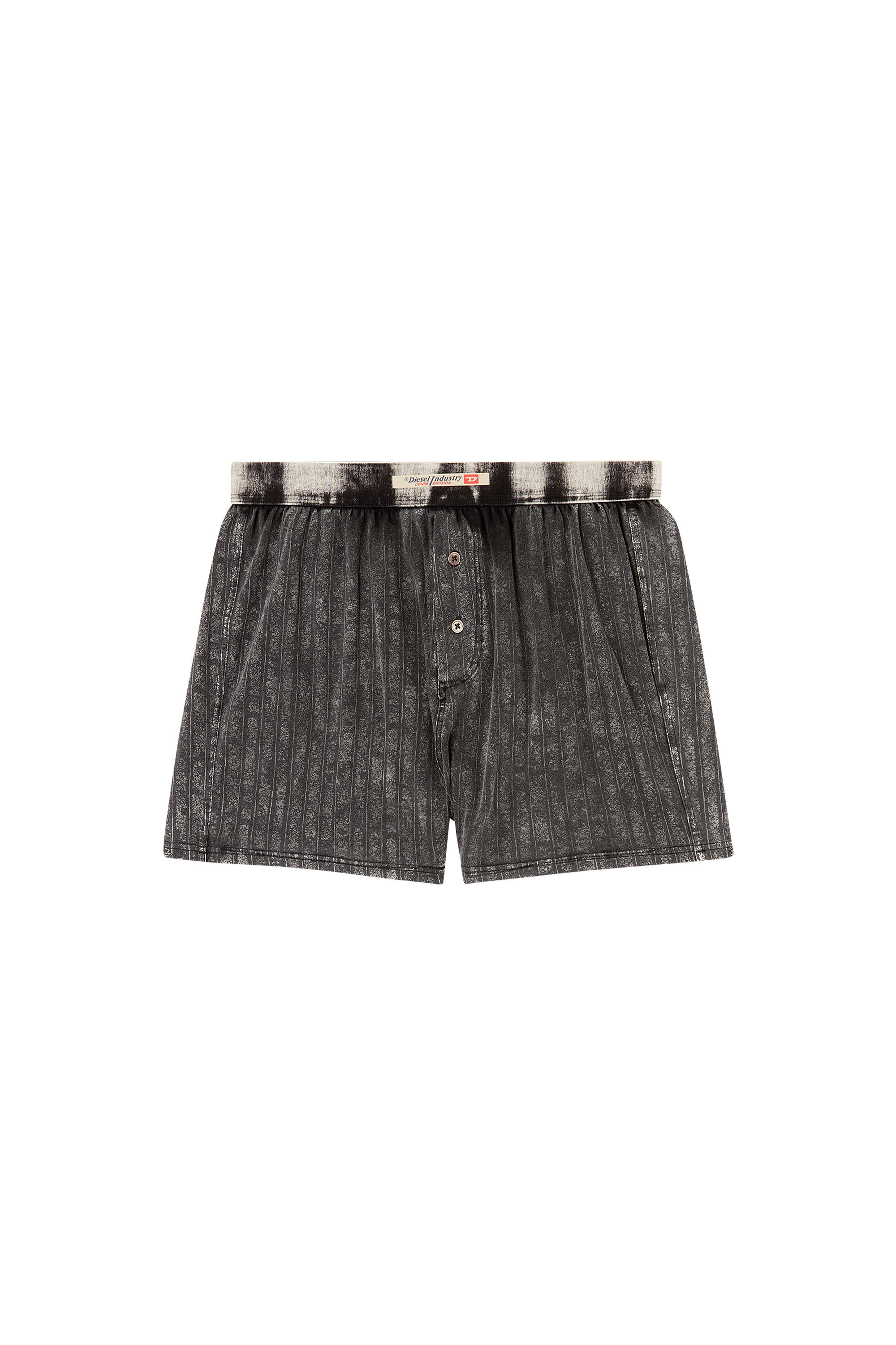 Diesel - STARK-DNM, Man's Long cotton boxers with pinstripe denim effect in null - 2