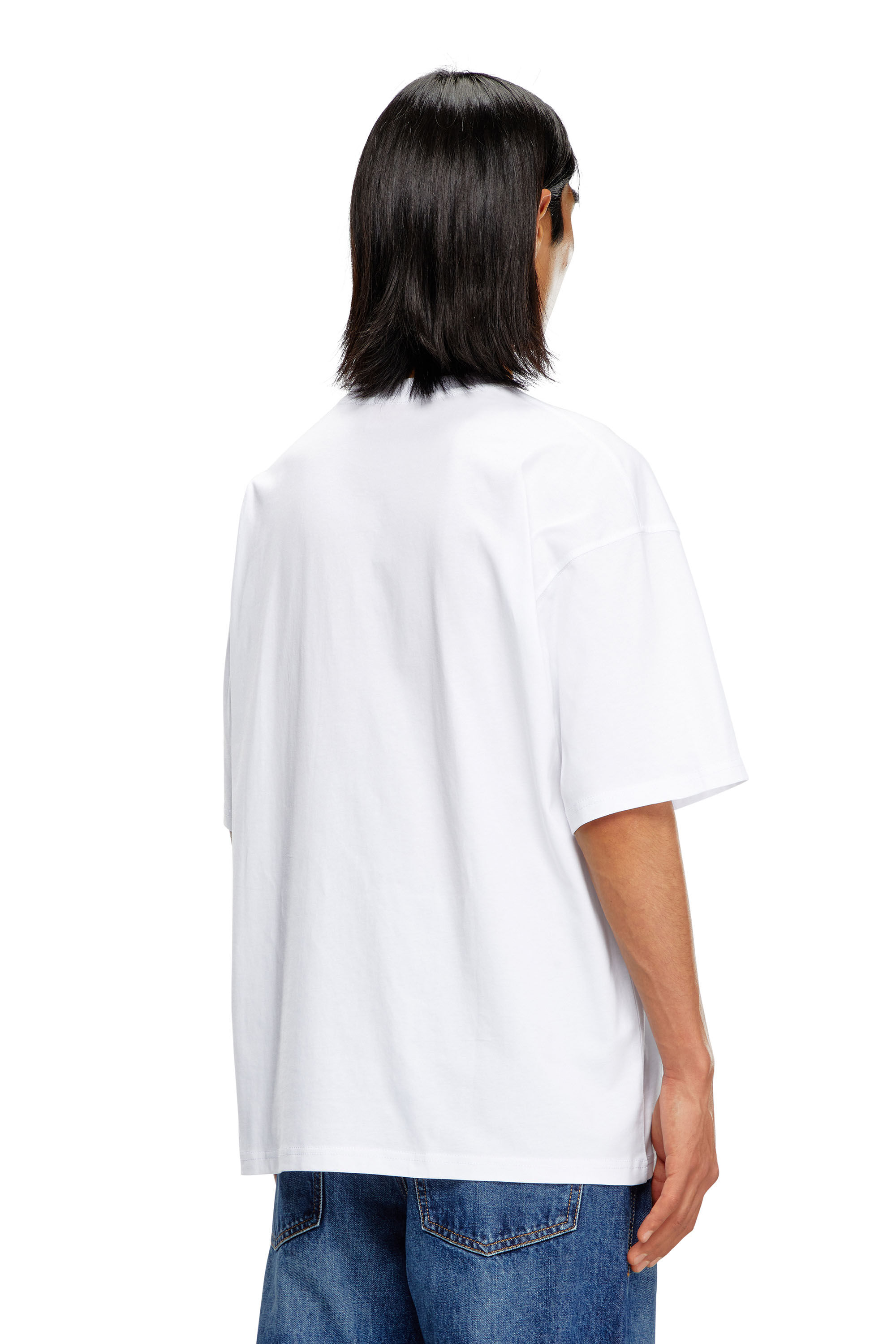 Women's T-shirt with embroidered D patch | White | Diesel
