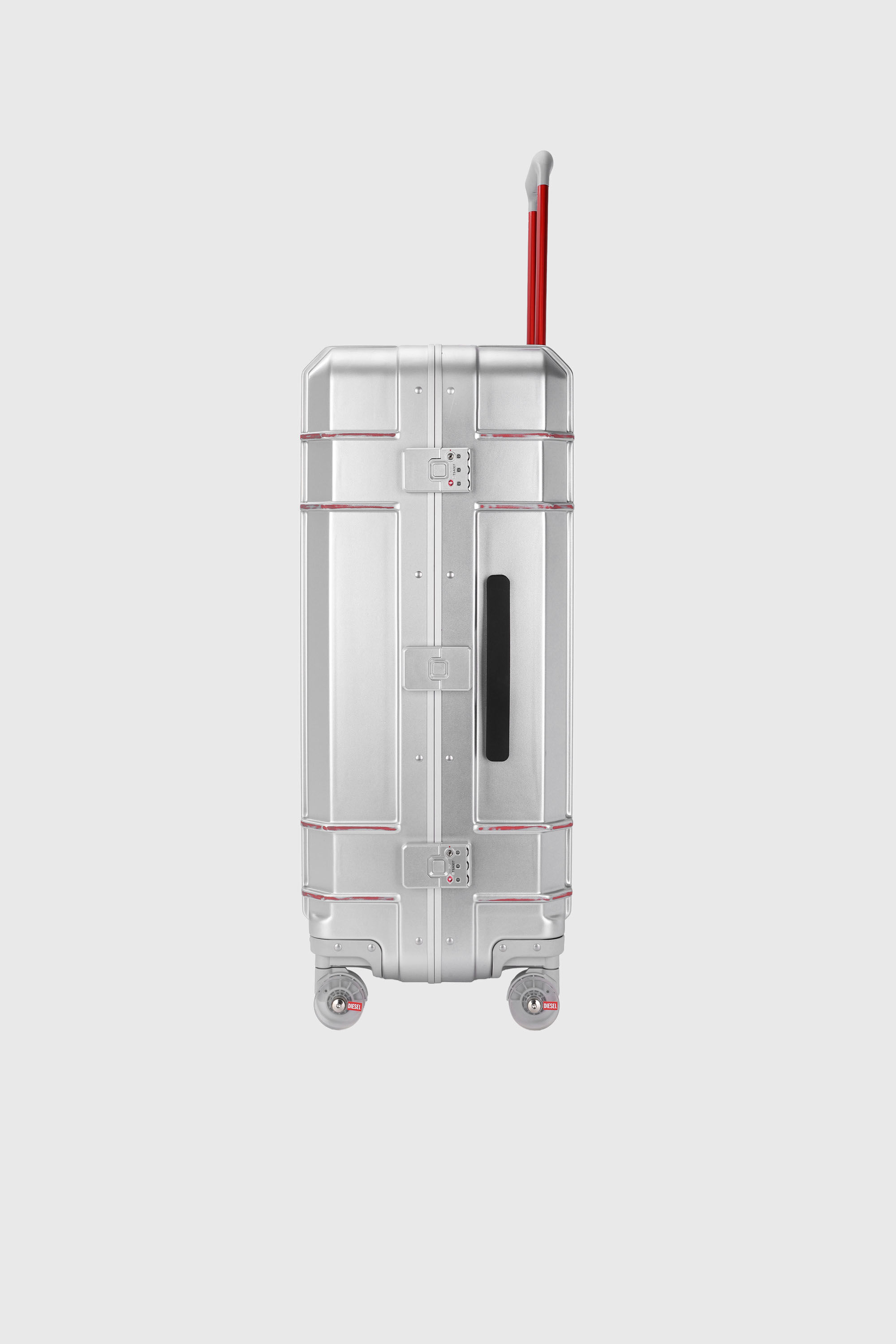 Diesel - DIESEL PC STRONG IMAGE TROLLEY- DSL003, Unisex's Rugged suitcase size L in Silver - 4