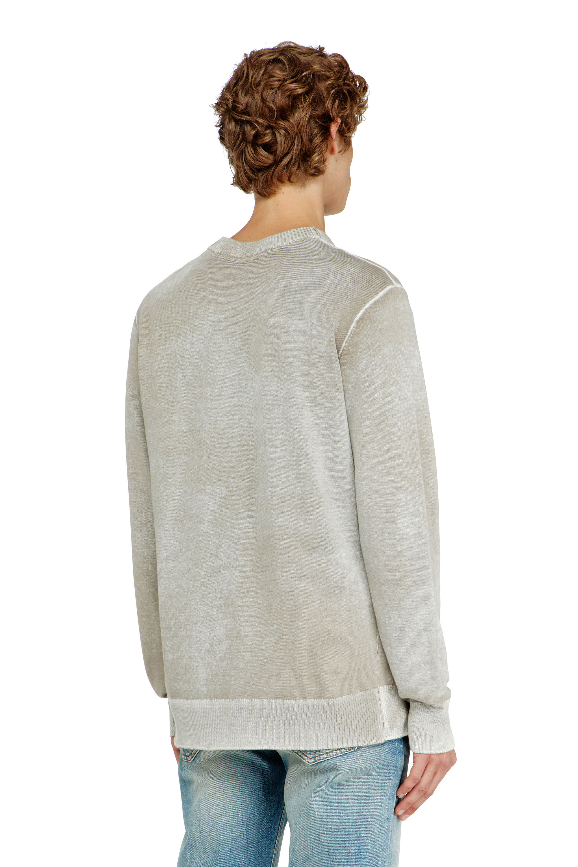 Diesel - K-LAURENT, Man's Jumper with faded reverse print in Light Grey - 4