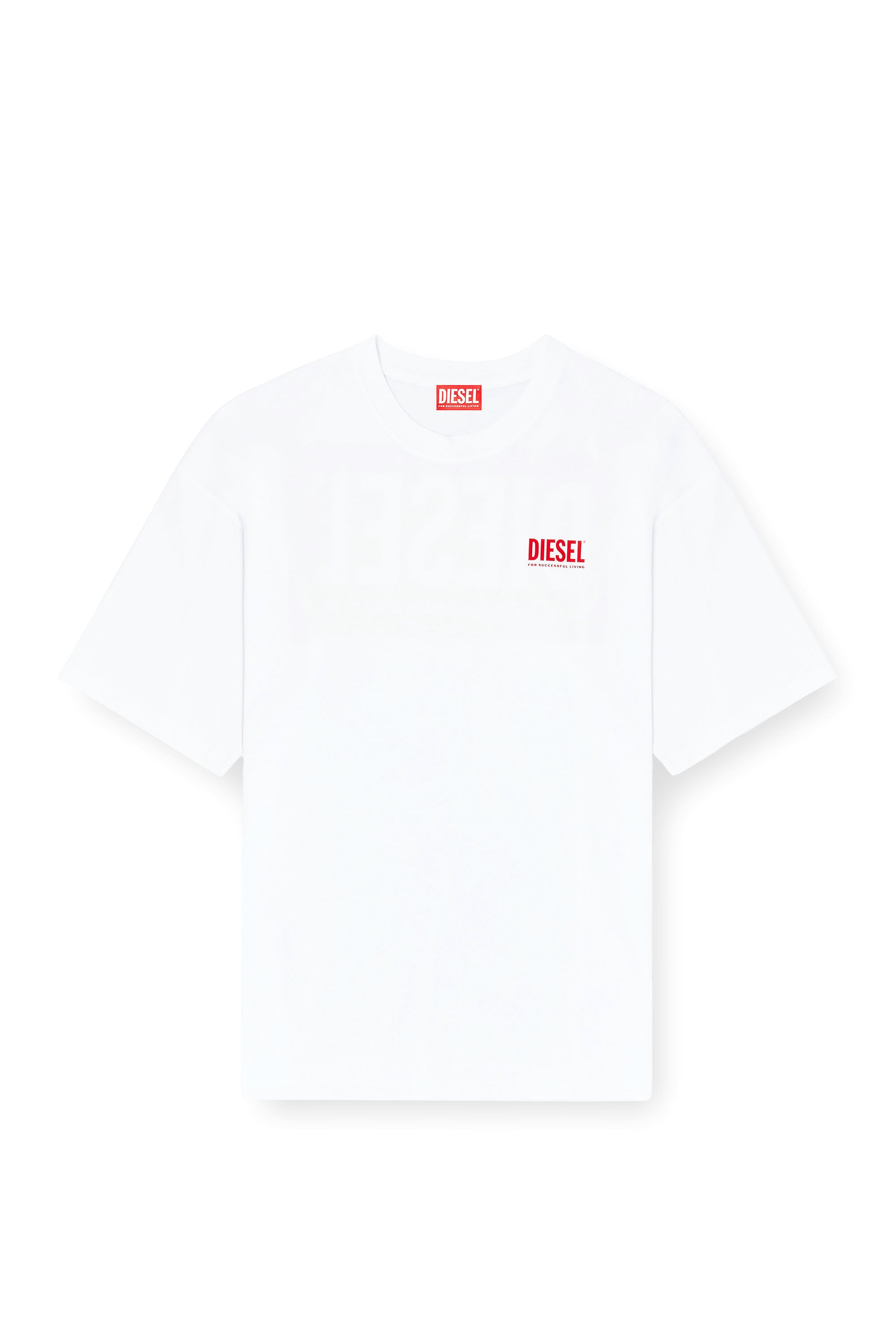 Diesel - T-BOXT-BISK, Man's Cotton T-shirt with Diesel Biscotto print in White - 2