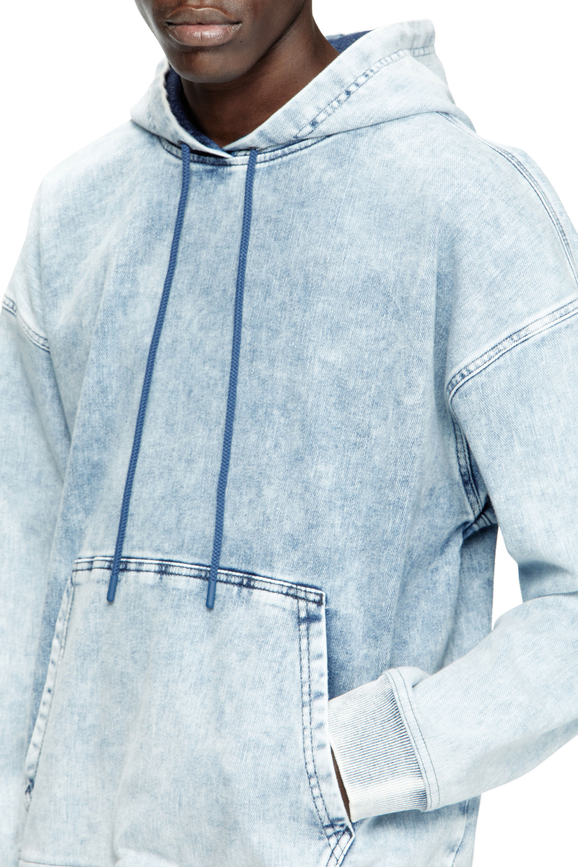 Women's Hoodie in marbled denim | Blue | Diesel