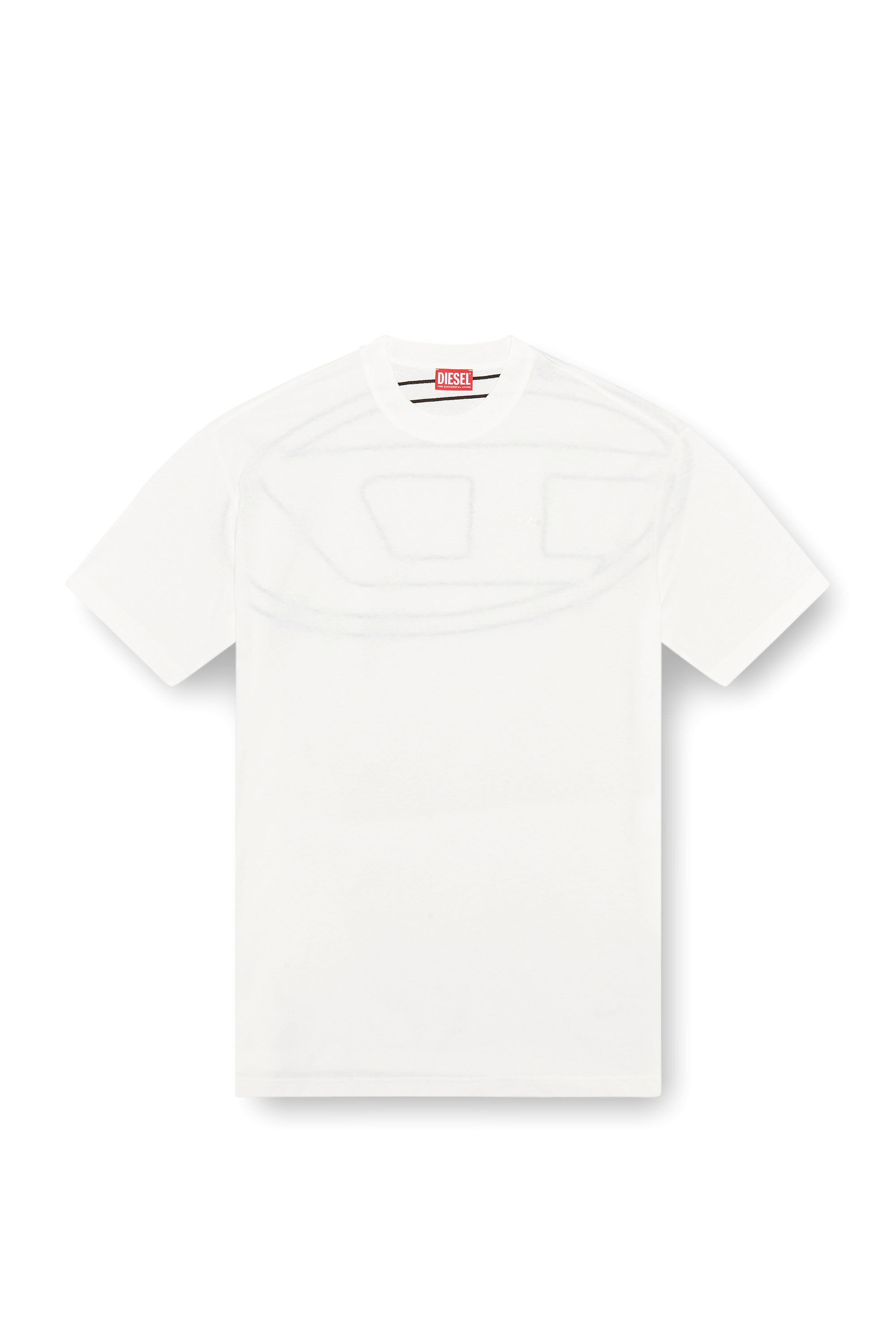 Men's oversized T-shirt with oval D embroidery | White | Diesel