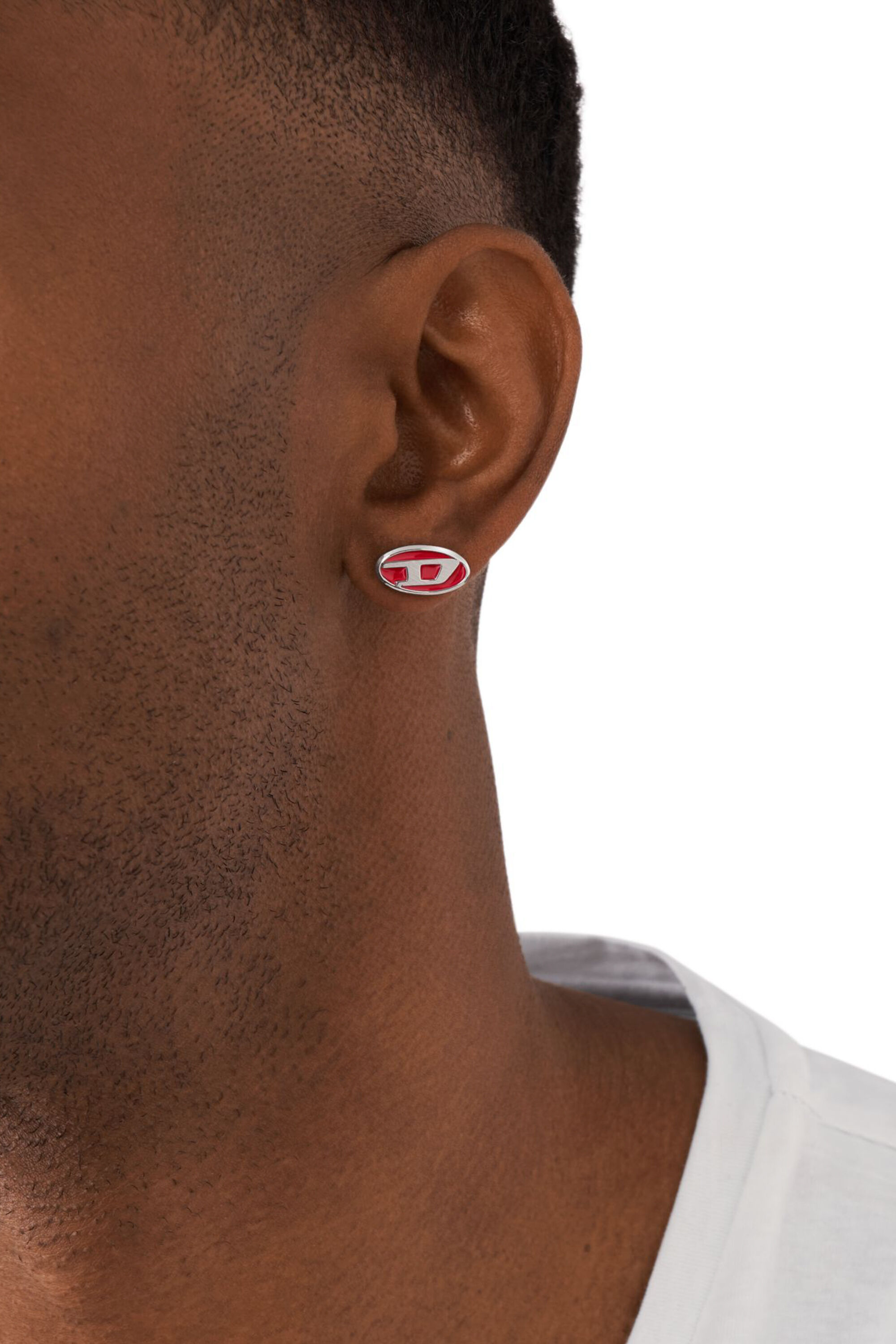 ル 年末のプロモーション Women's Red earring stud single steel stainless and enamel アクセサリー