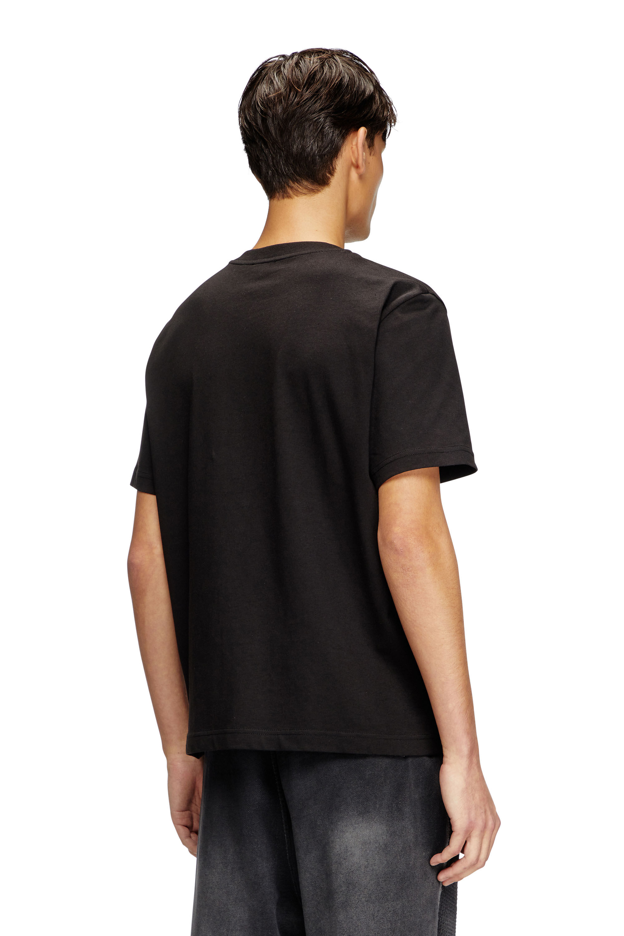 Men's T-shirt with embossed Oval D | Black | Diesel