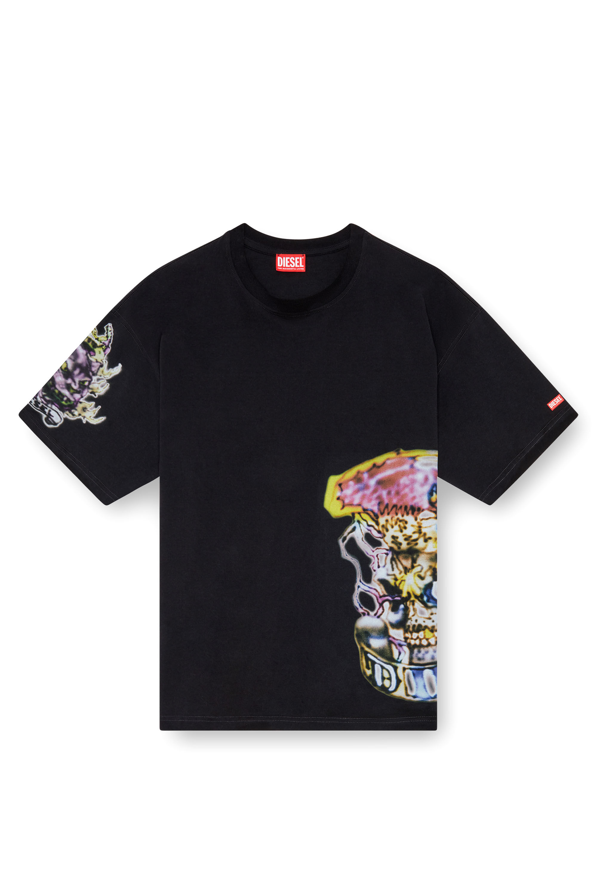 【人気急上昇】 Men's T-shirt Diesel | Black | prints tattoo blurry with ウェア