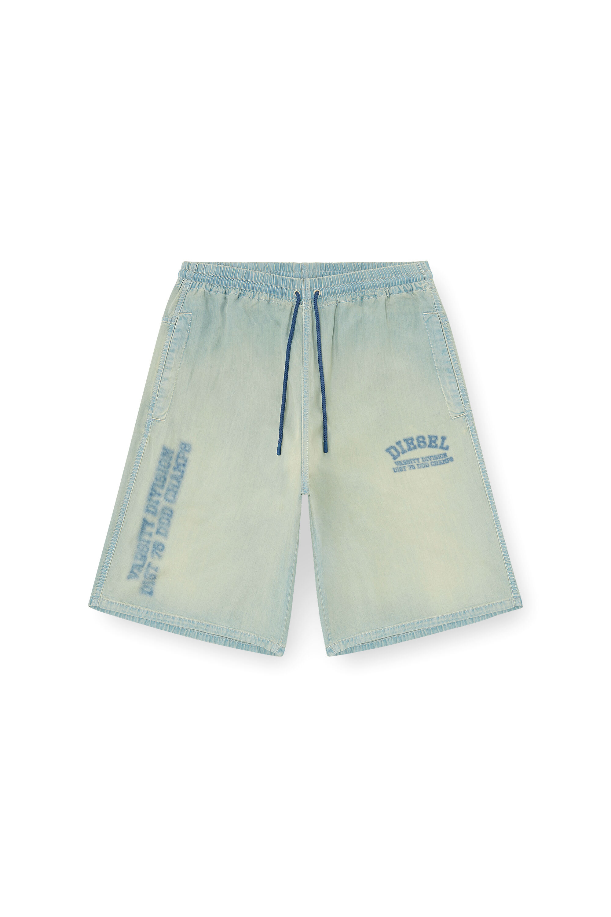 Diesel - D-ENIMOS-SHORT-S2, Unisex's Shorts in fluid dirt-effect denim in Light Blue - 2