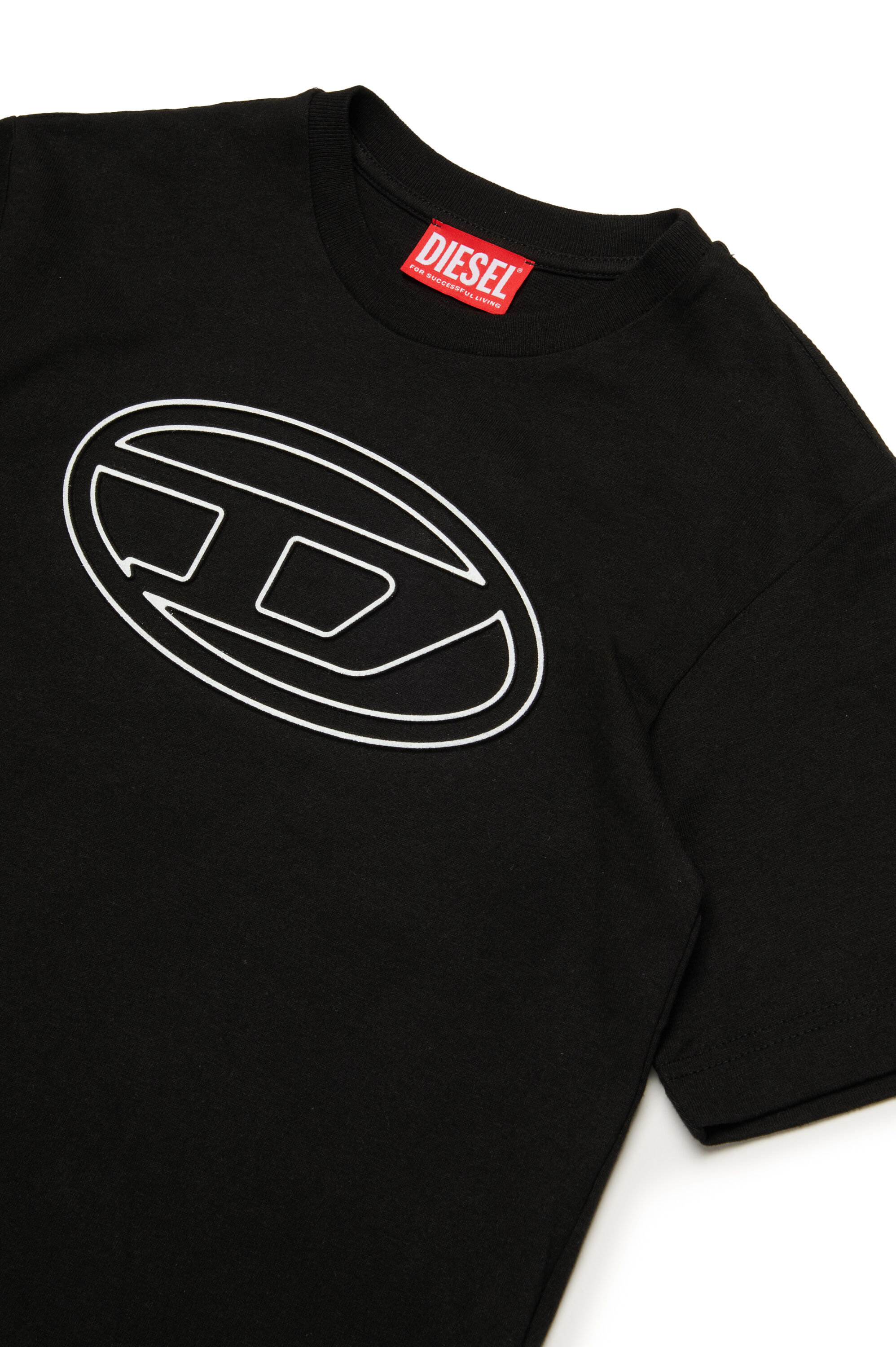 Tシャツ・カットソー DIESEL T-SHIRTS BLACK Men's T-shirt with tonal logo embroidery | Black | Diesel
