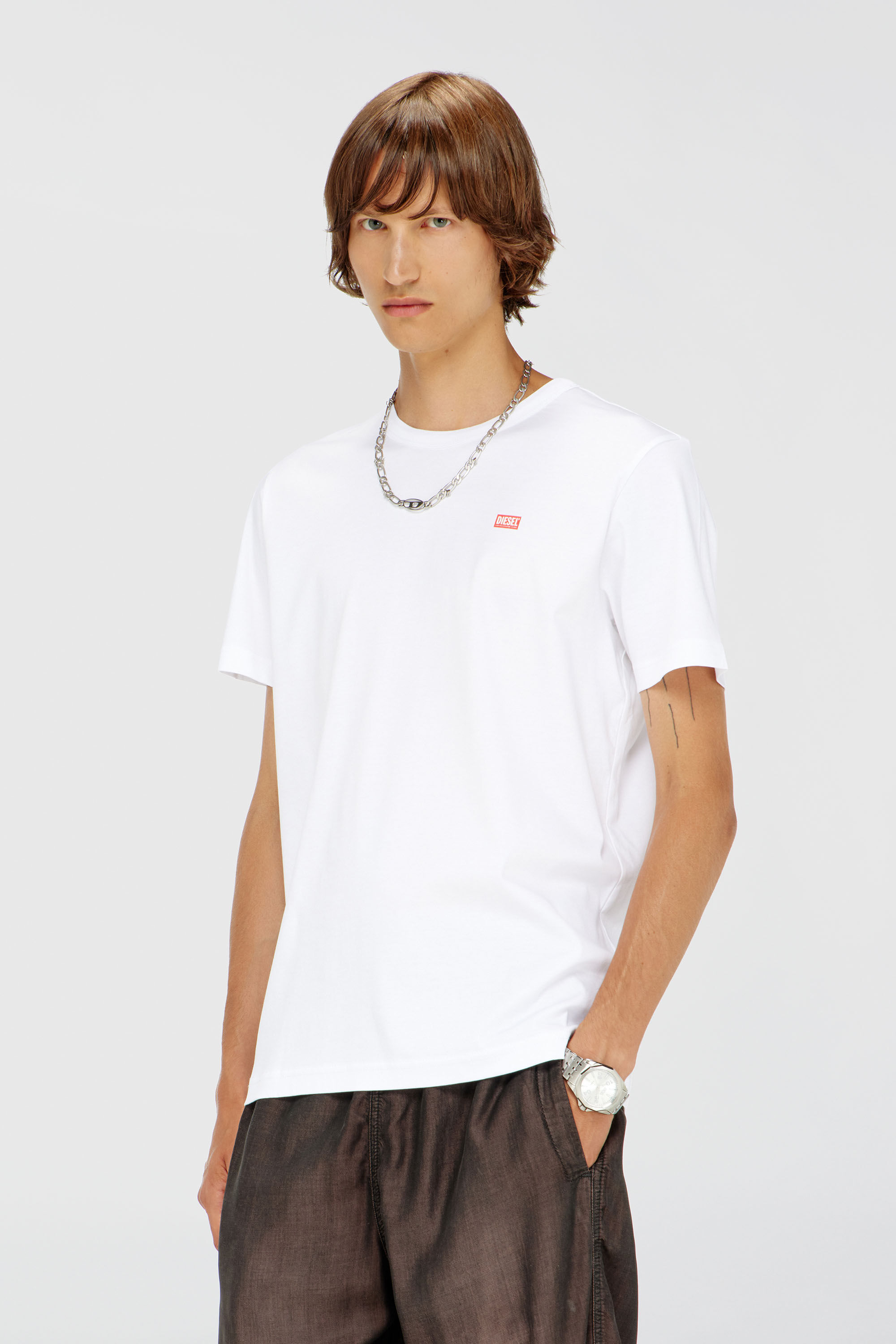 Diesel - T-MIEGOR-K77, Man's T-shirt in mercerised cotton in White - 3