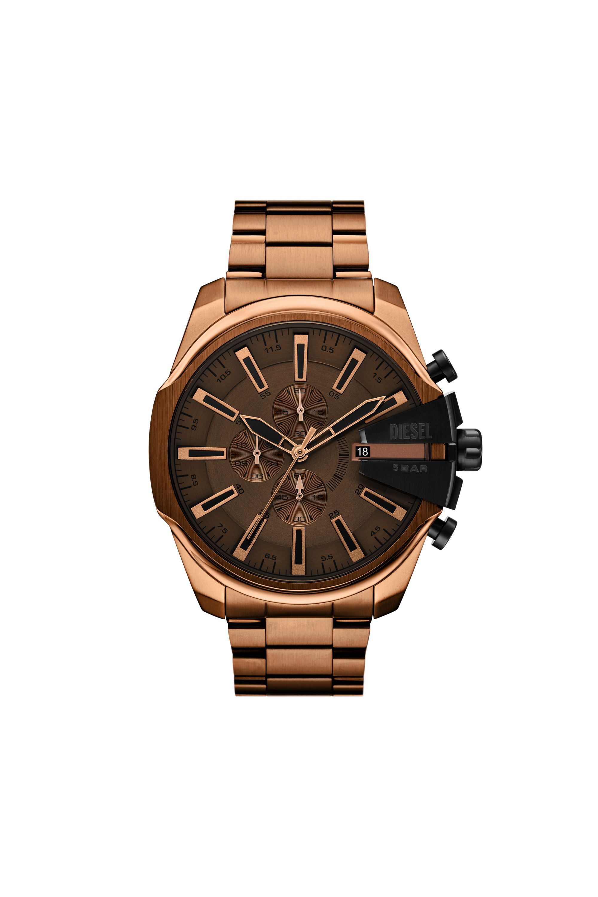 ブラウン Men's Mega Chief slim brown Stainless steel watch | Brown | Diesel