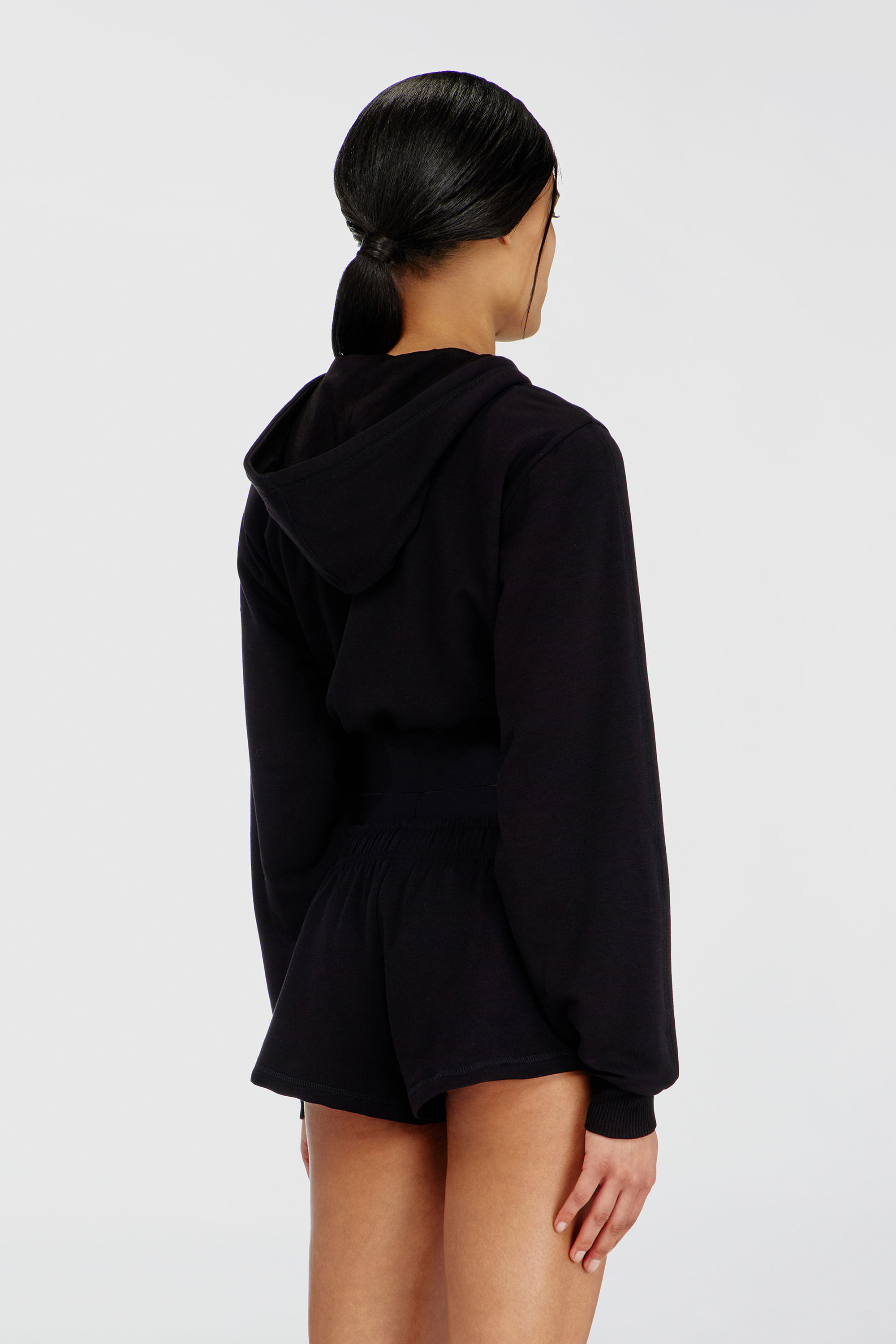 Women's Cropped hoodie with logo band | Black | Diesel {{Country}}