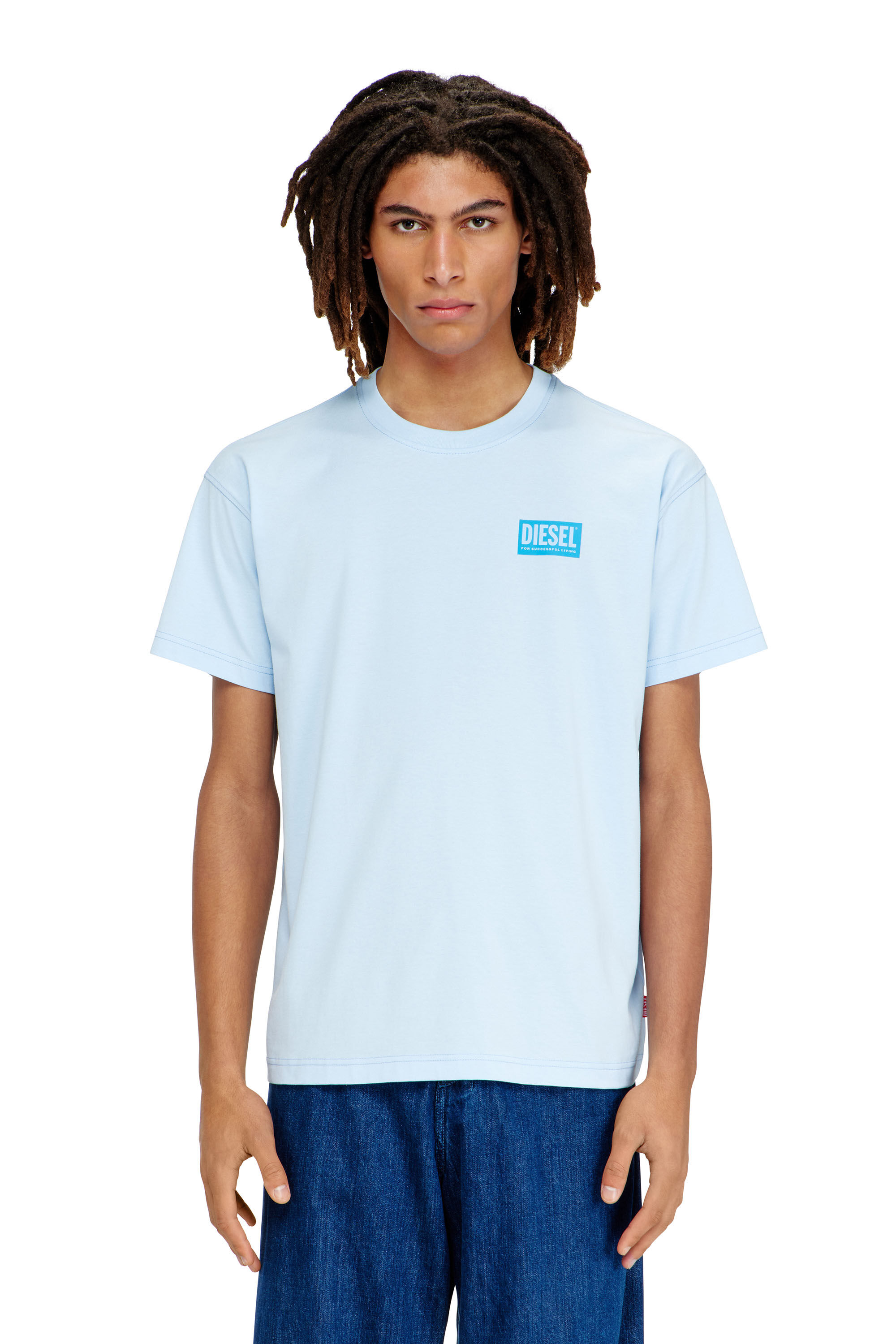 Diesel - T-NORM-V13, Man's T-shirt with plastisol print in Azure - 3