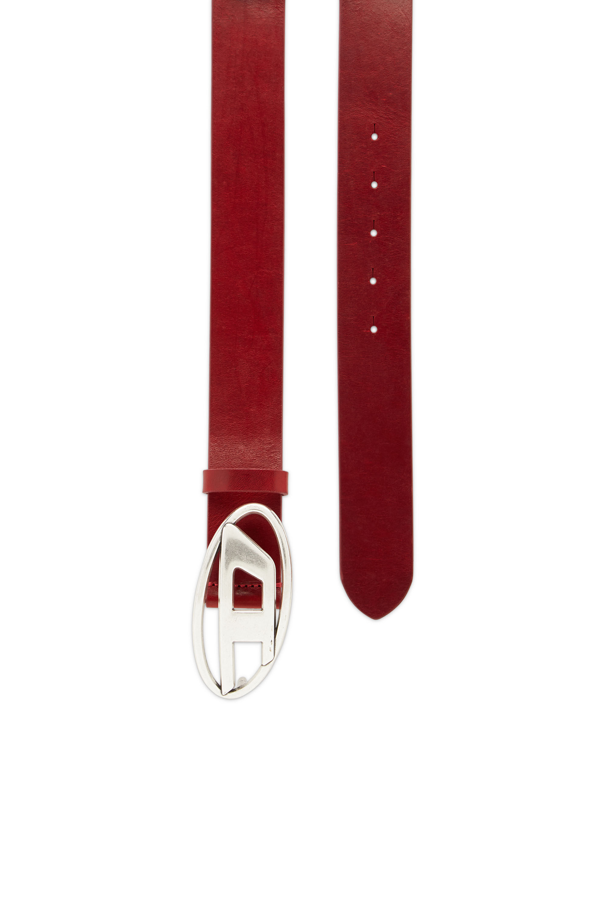 B-1DR: Leather Belt with silver D logo buckle | Diesel