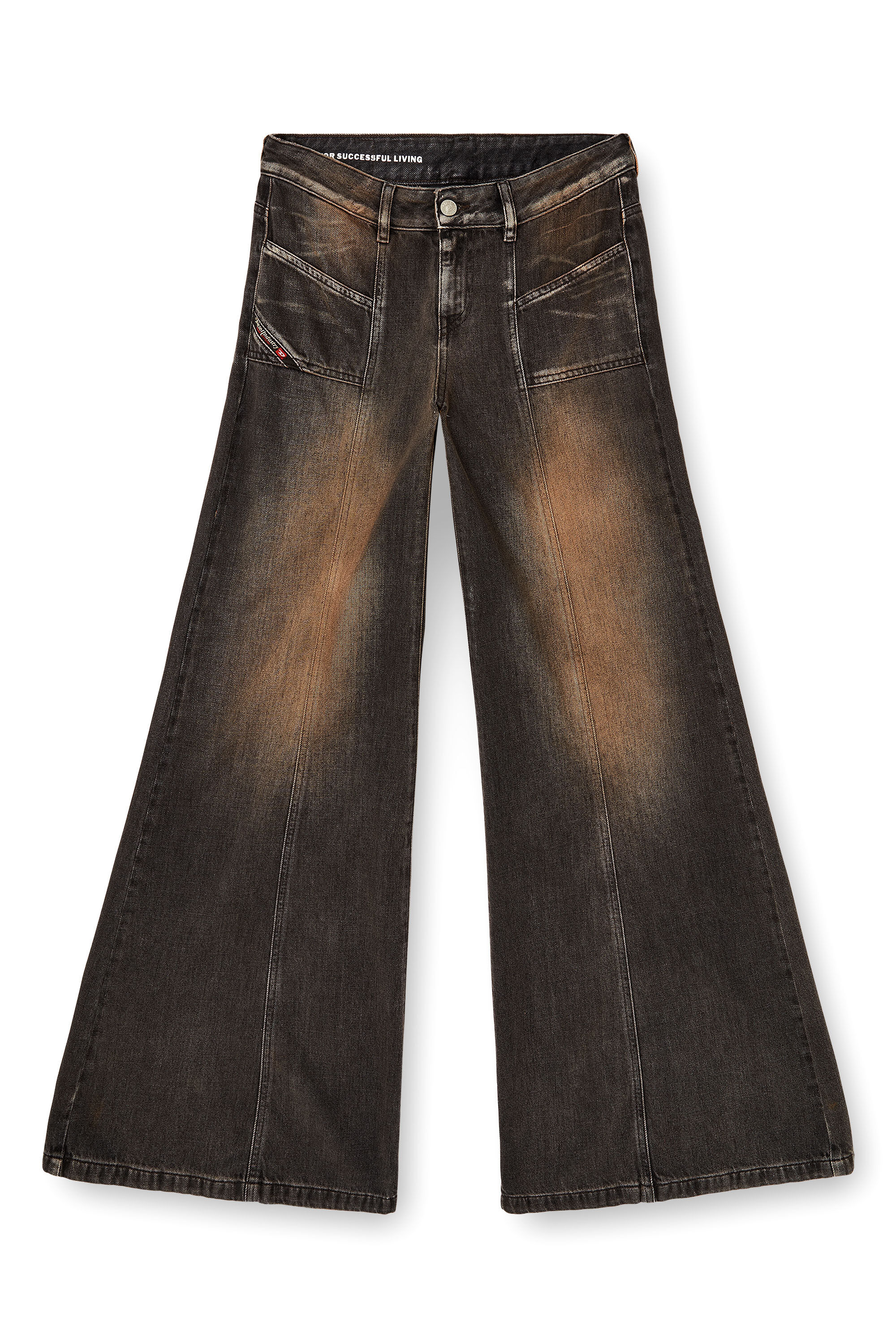 Women's Flare Jeans | Low Waist D-Akii | Black/Dark grey | Diesel HU