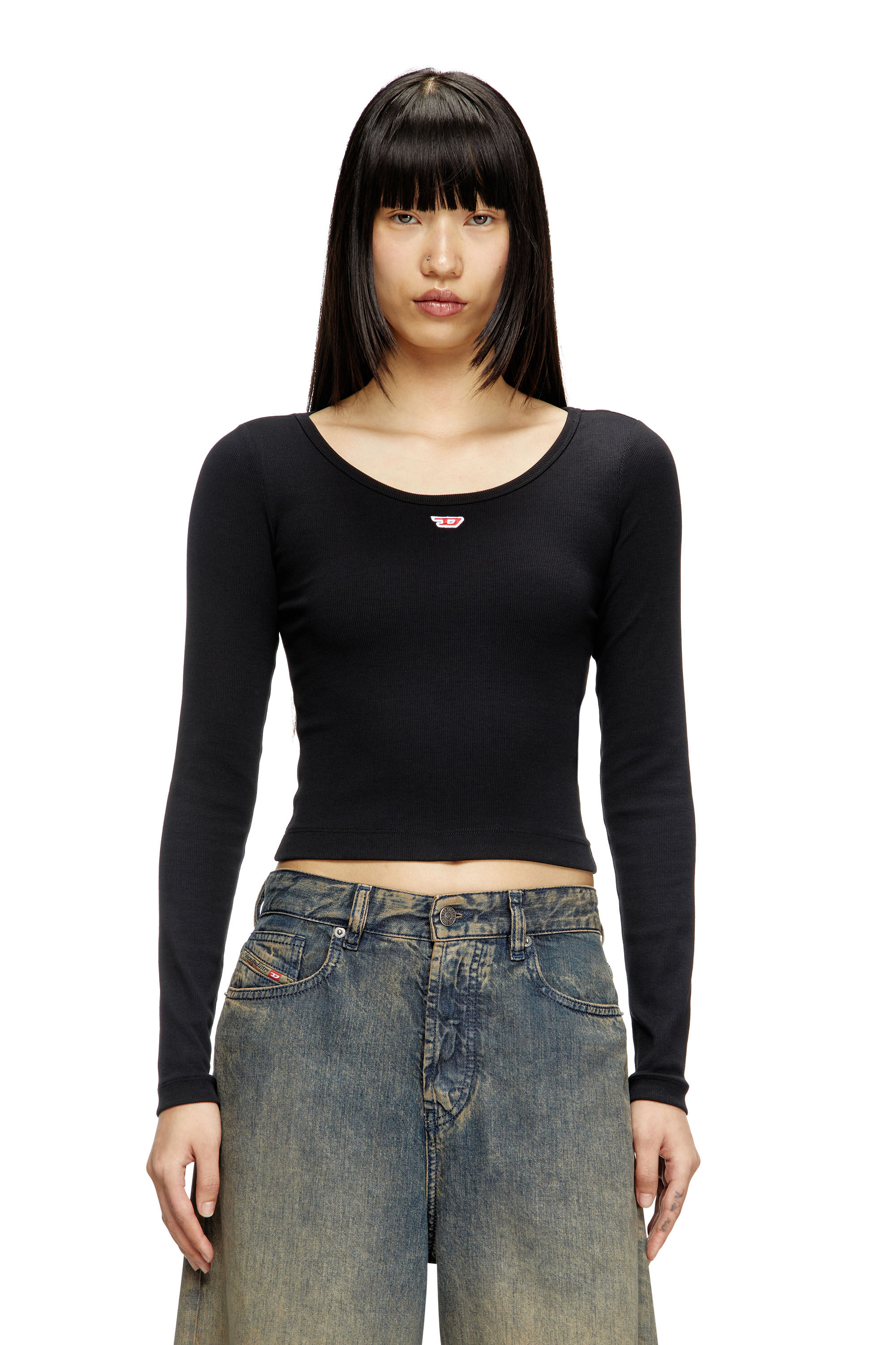 T-BALLET-D Woman: Long-sleeve top with embroidered D patch | Diesel