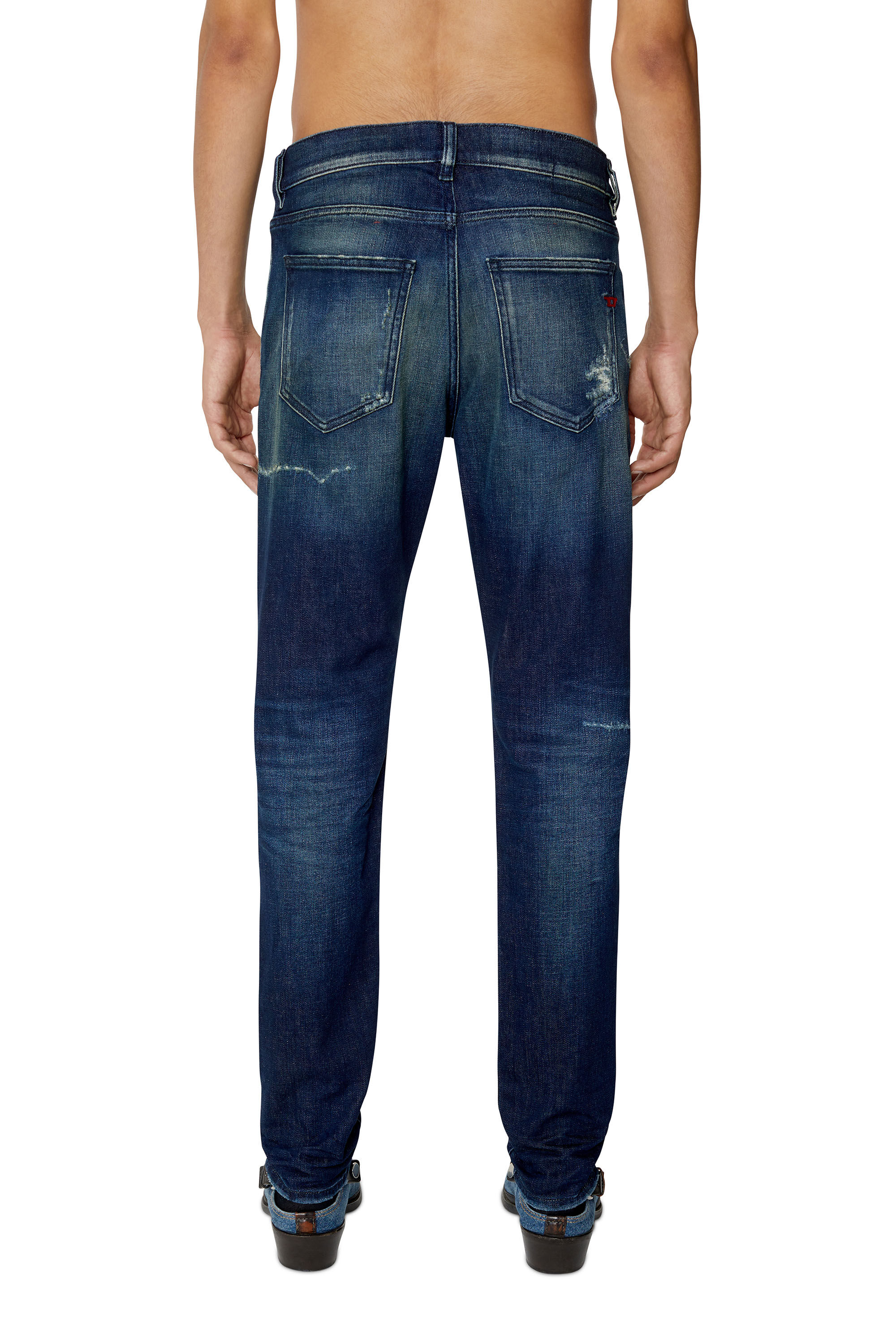 Diesel - 2019 D-Strukt 09F57 Slim Jeans, Dark Blue - Image 4