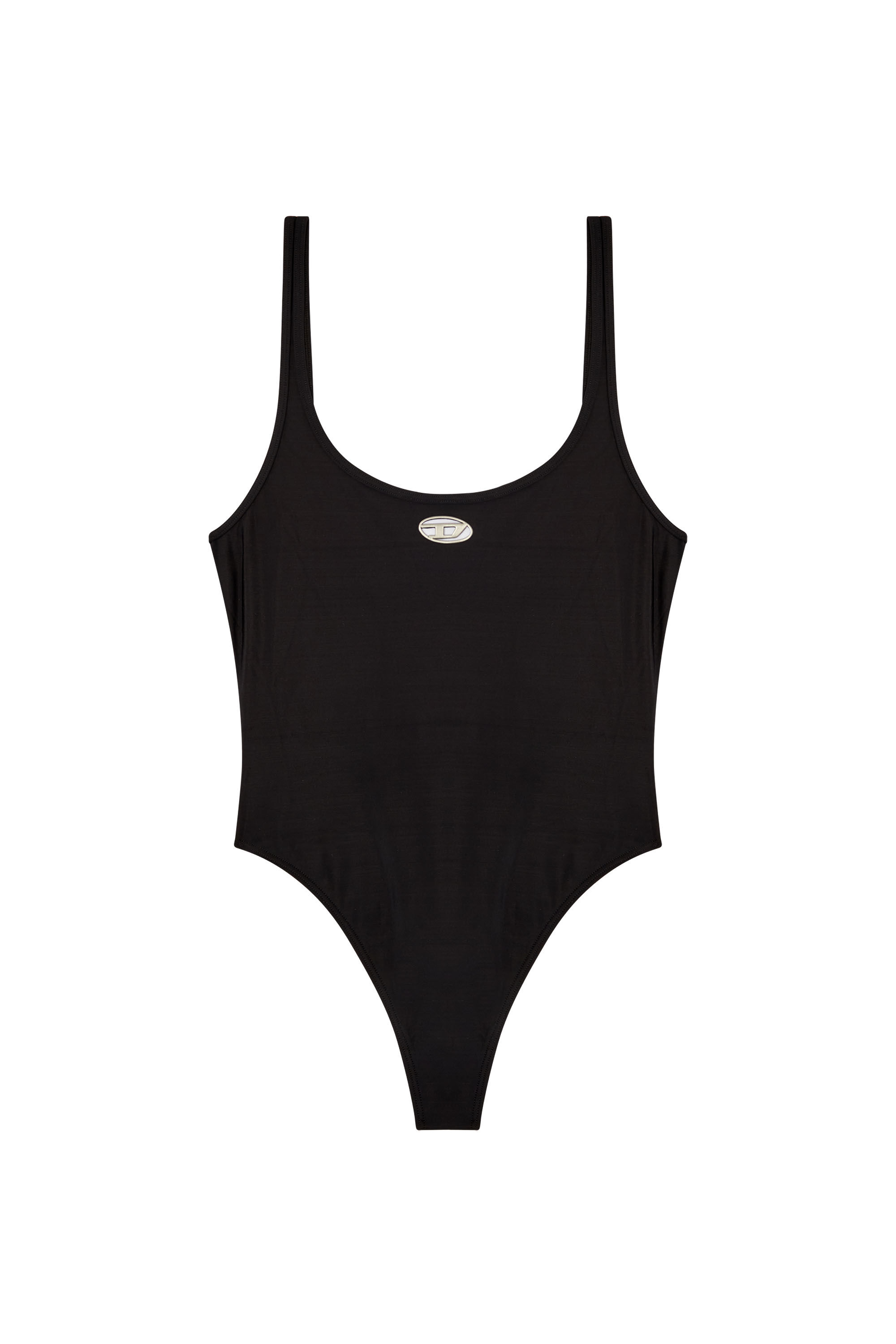 Diesel - UT-BODY-UTLT, Woman's Swimsuit with cut-out logo in Black - 4